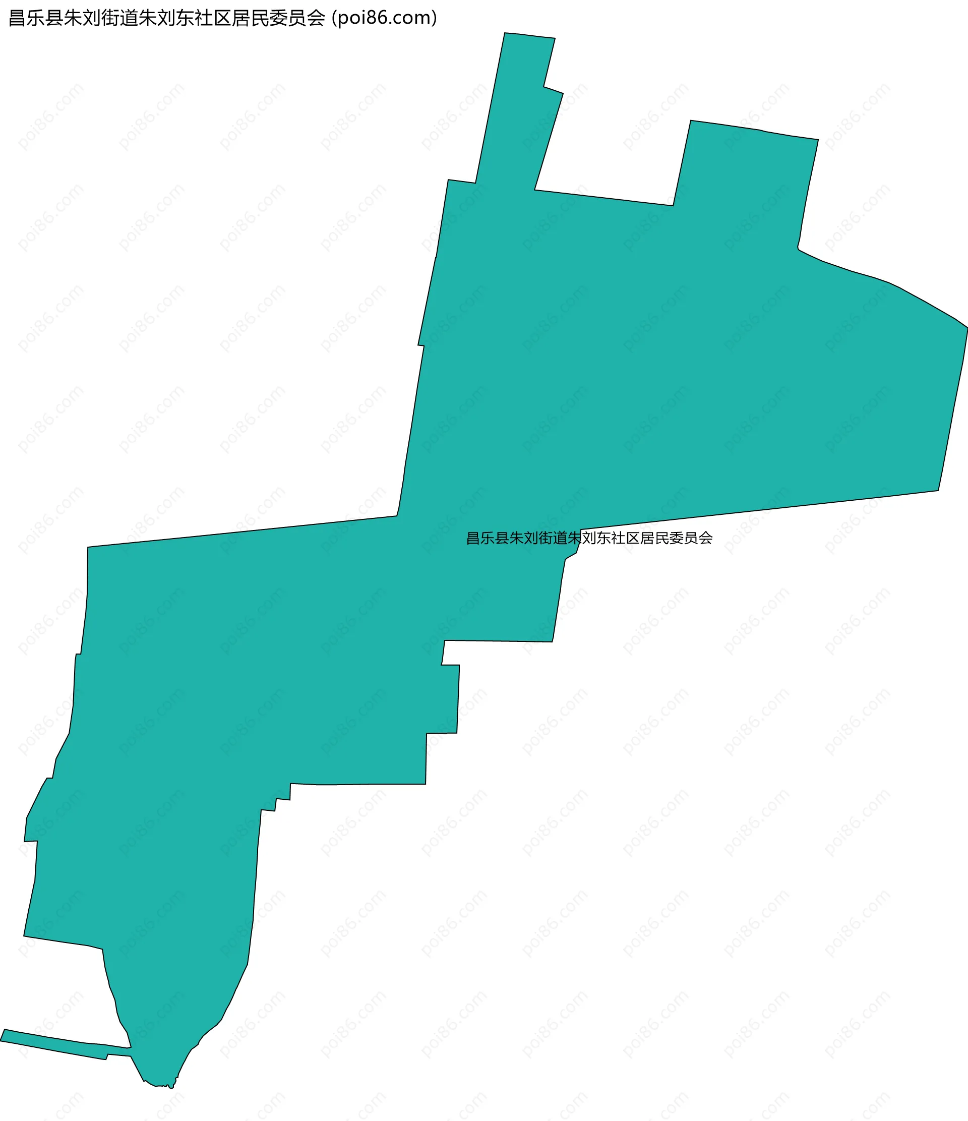 昌乐县朱刘街道朱刘东社区居民委员会边界地图