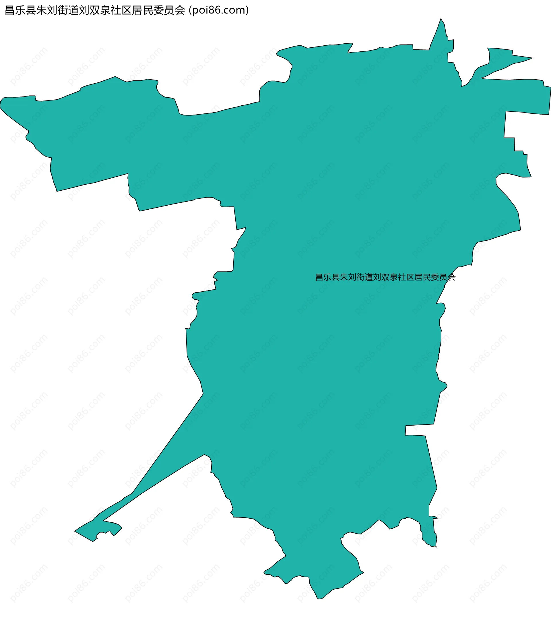 昌乐县朱刘街道刘双泉社区居民委员会边界地图