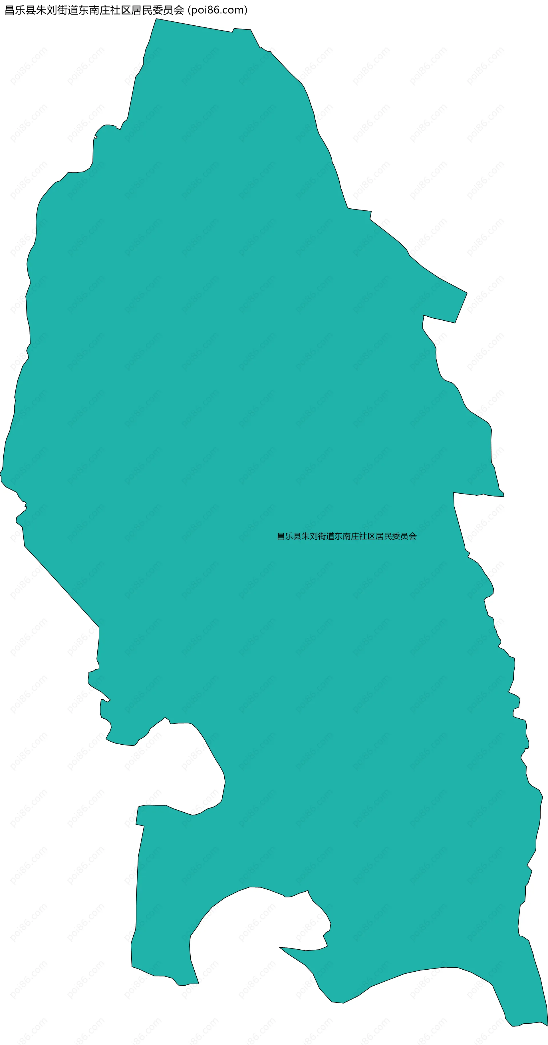 昌乐县朱刘街道东南庄社区居民委员会边界地图