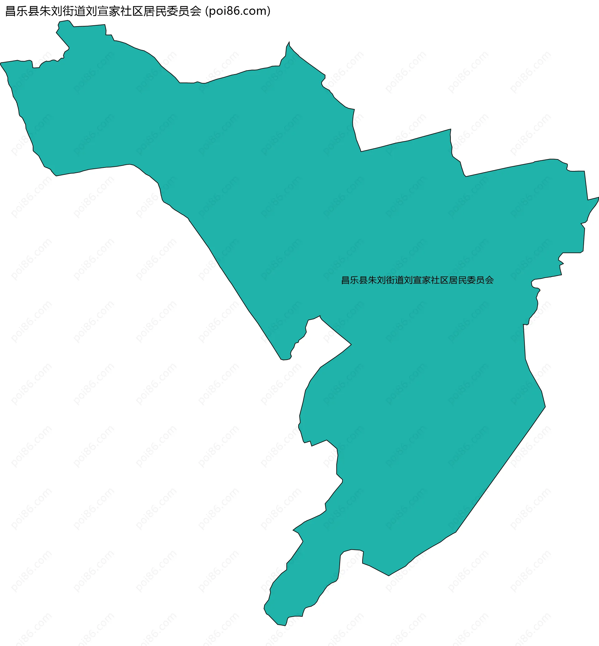 昌乐县朱刘街道刘宣家社区居民委员会边界地图