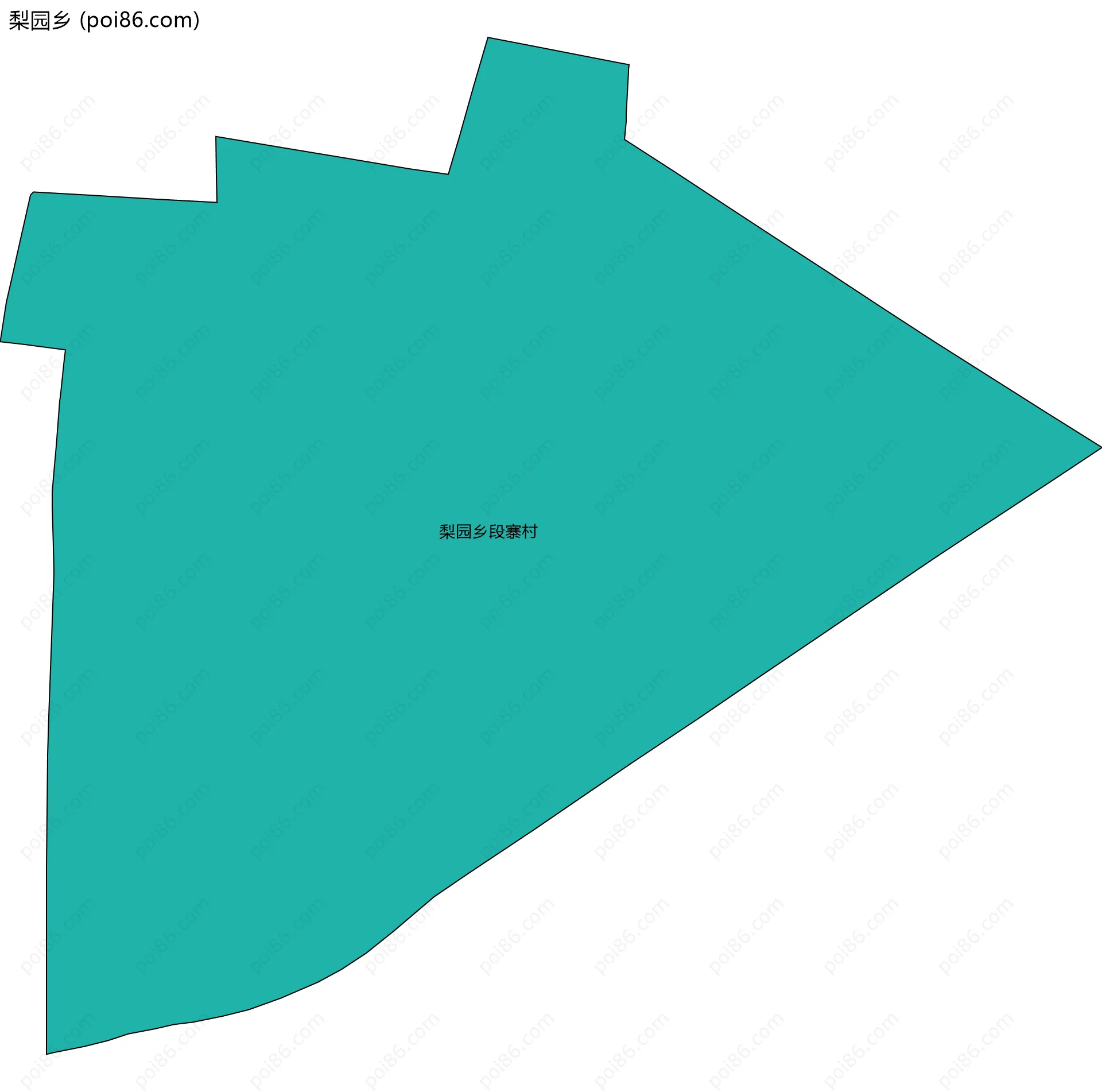 梨园乡边界地图(五级行政区划)