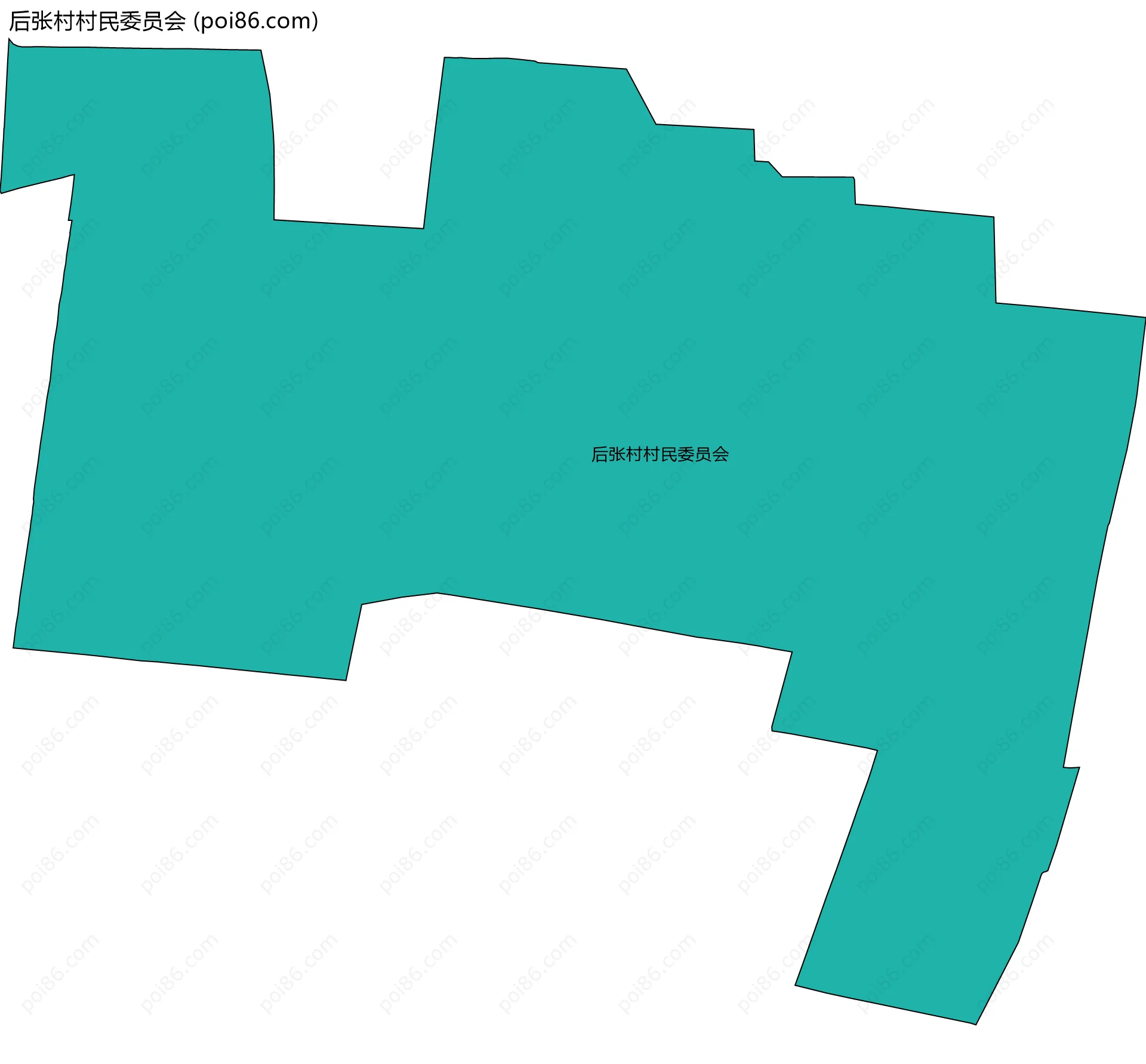后张村村民委员会边界地图
