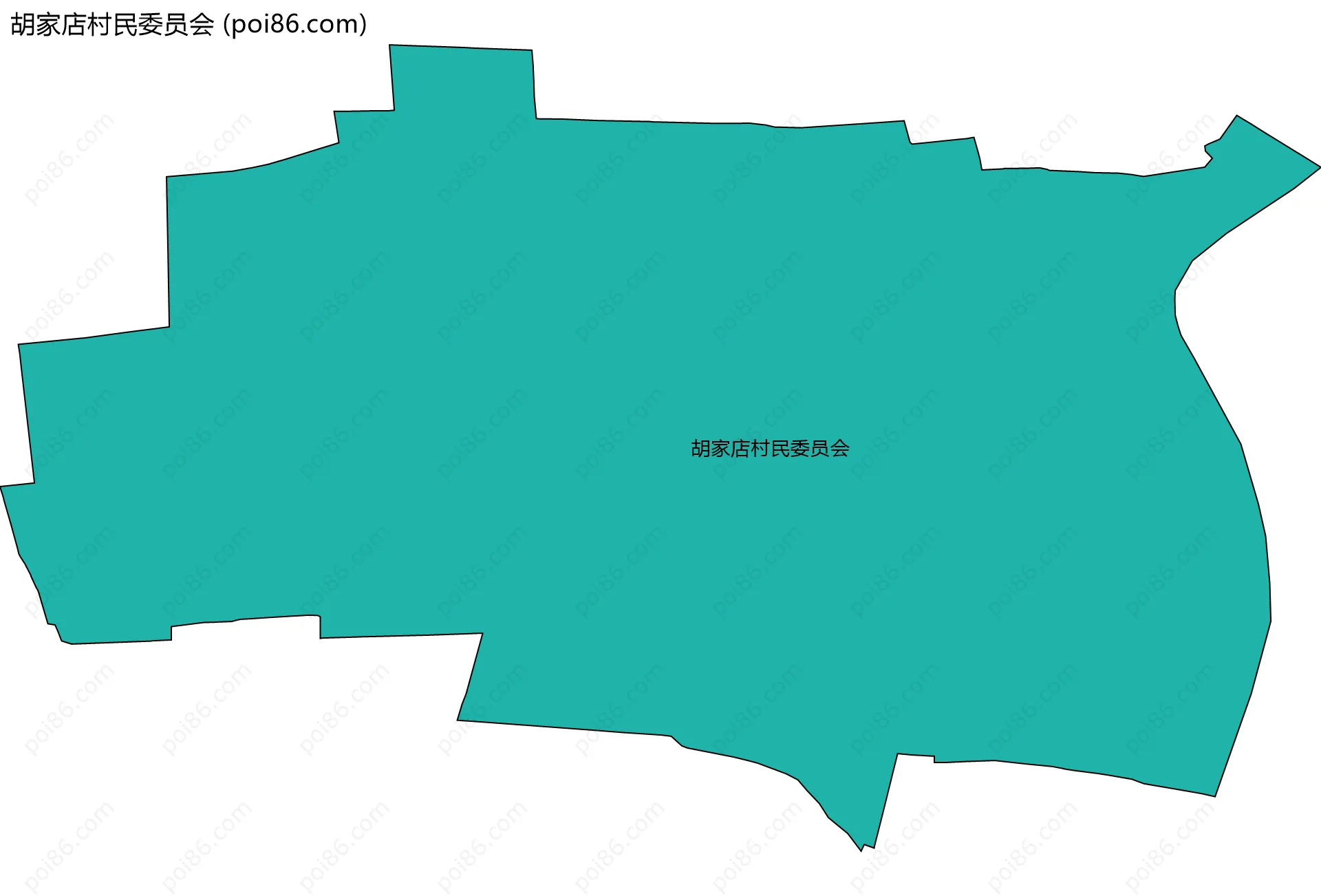 胡家店村民委员会边界地图