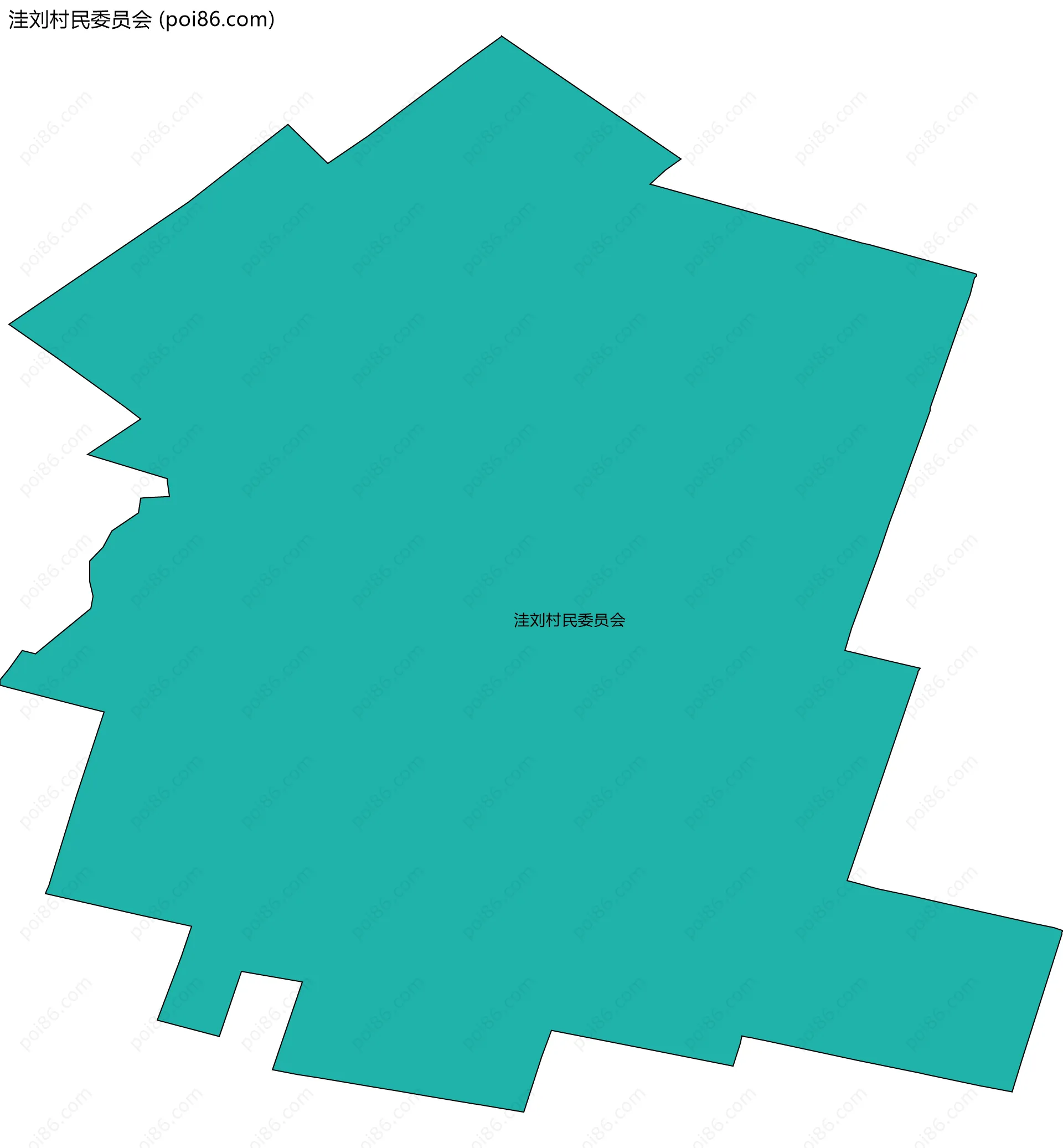 洼刘村民委员会边界地图