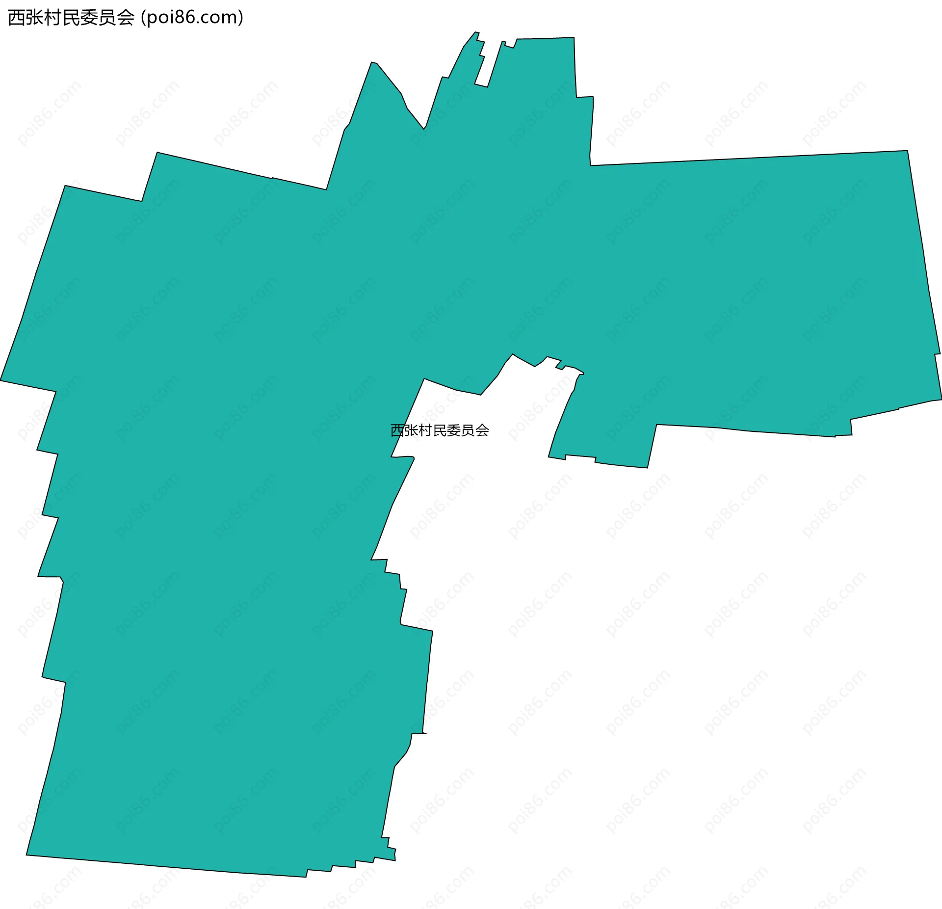 西张村民委员会边界地图