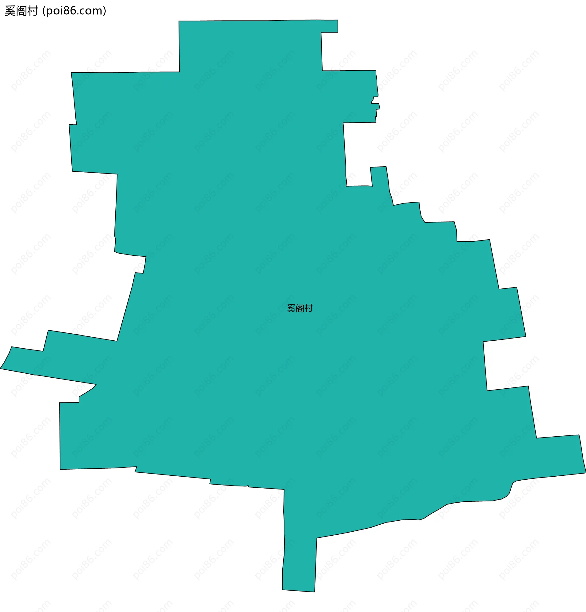 奚阁村边界地图