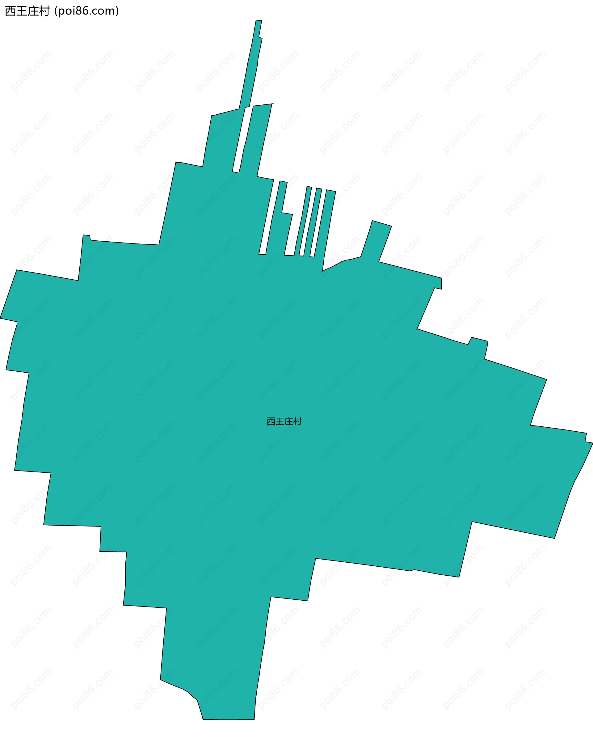 西王庄村边界地图
