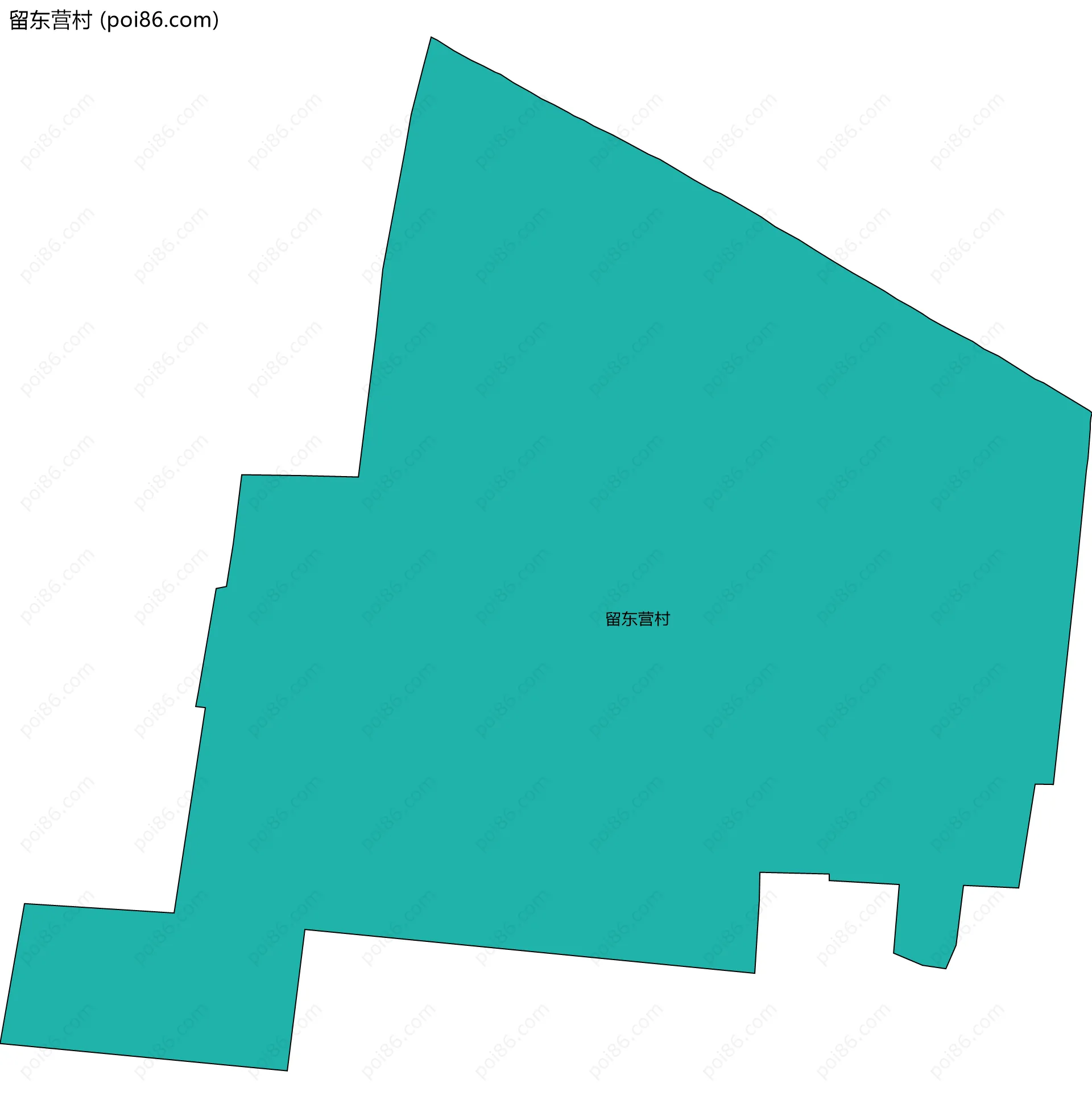 留东营村边界地图