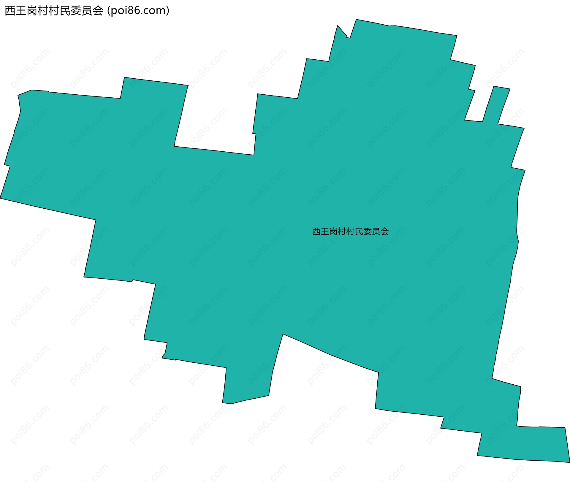 西王岗村村民委员会边界地图