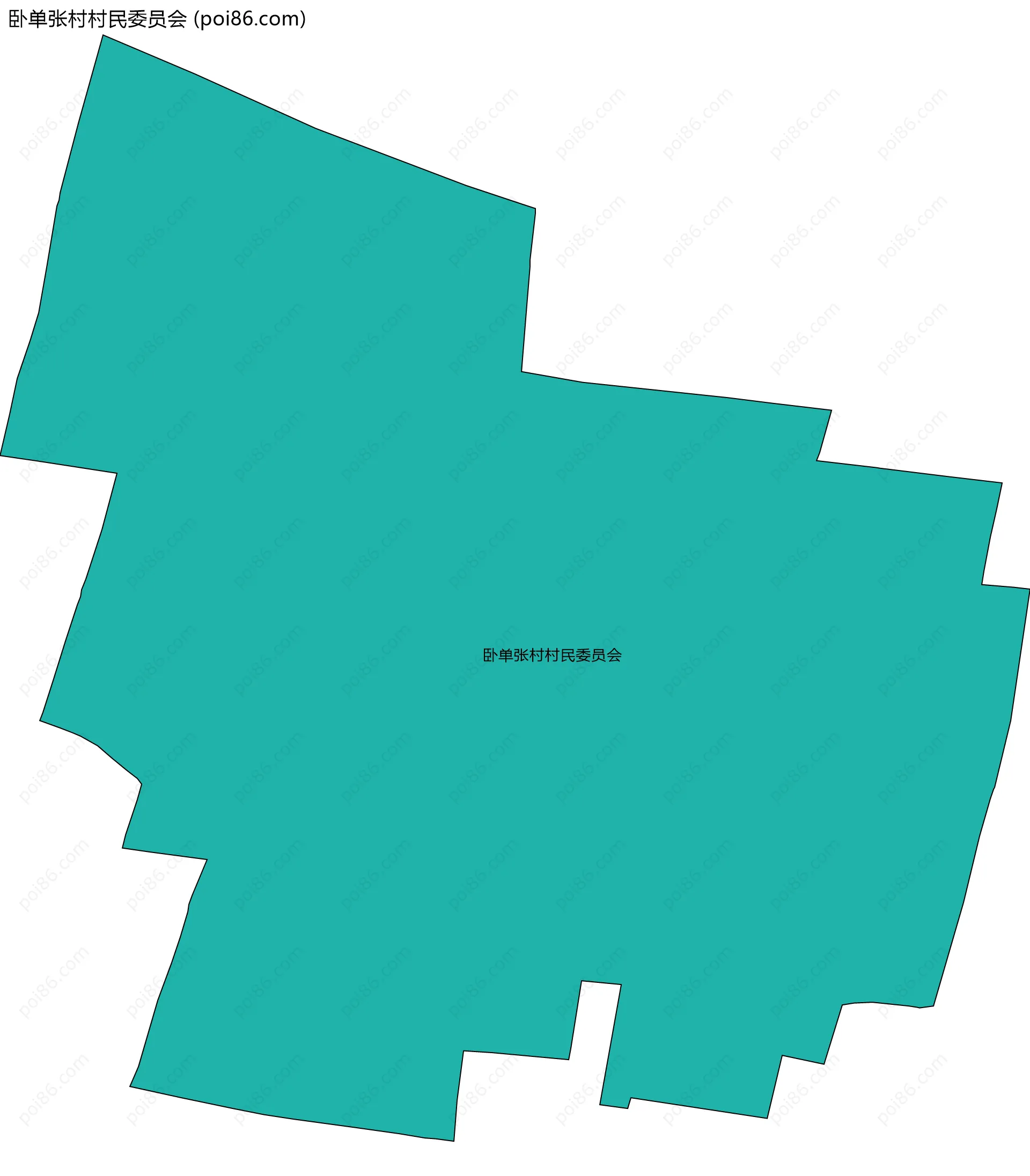卧单张村村民委员会边界地图