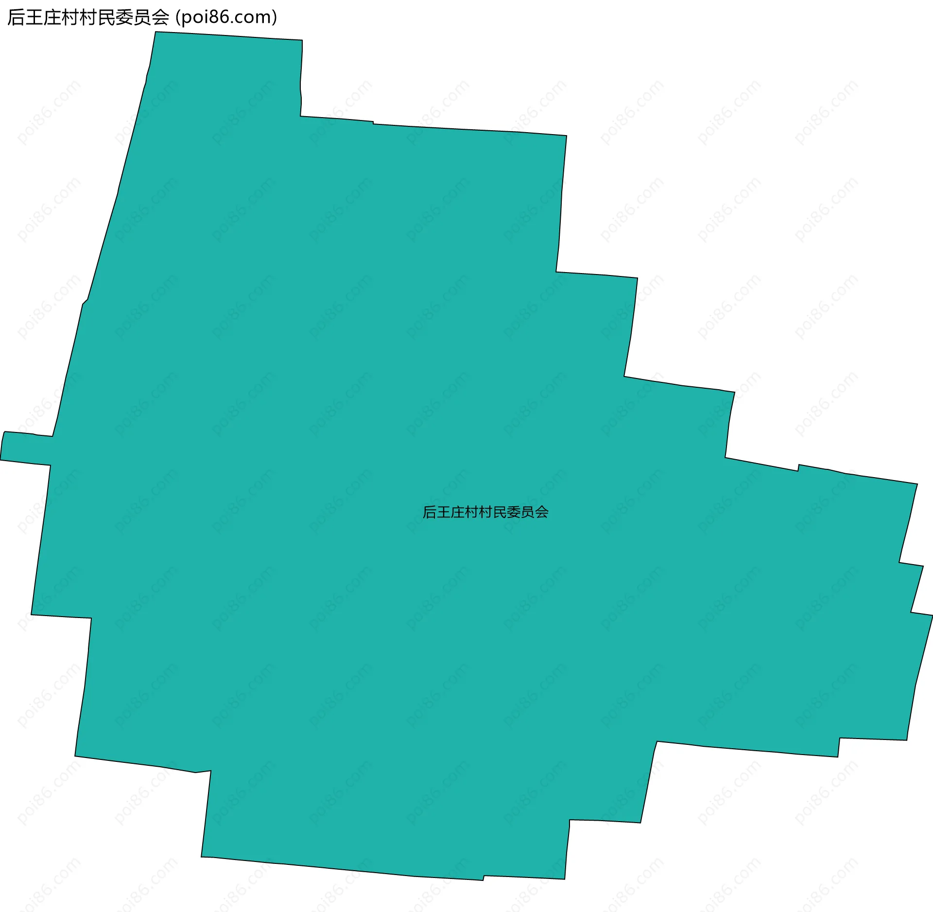 后王庄村村民委员会边界地图