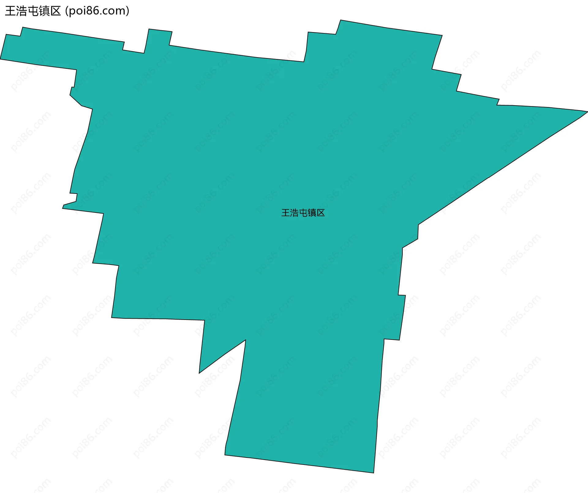 王浩屯镇区边界地图
