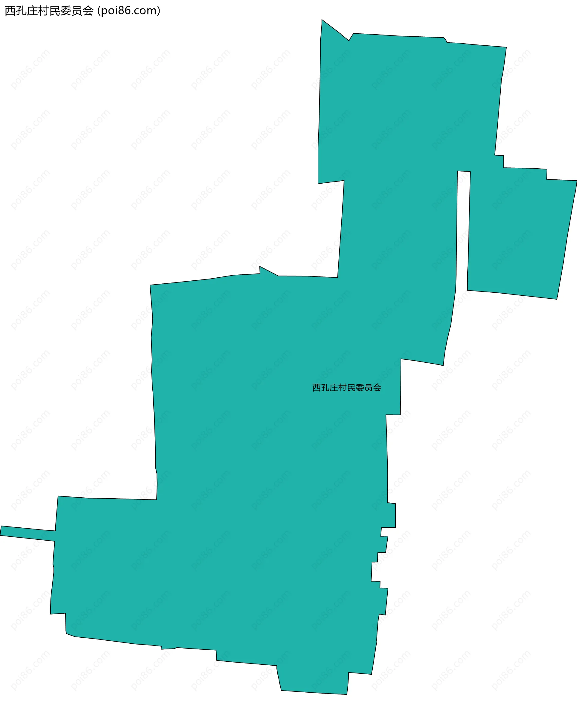 西孔庄村民委员会边界地图