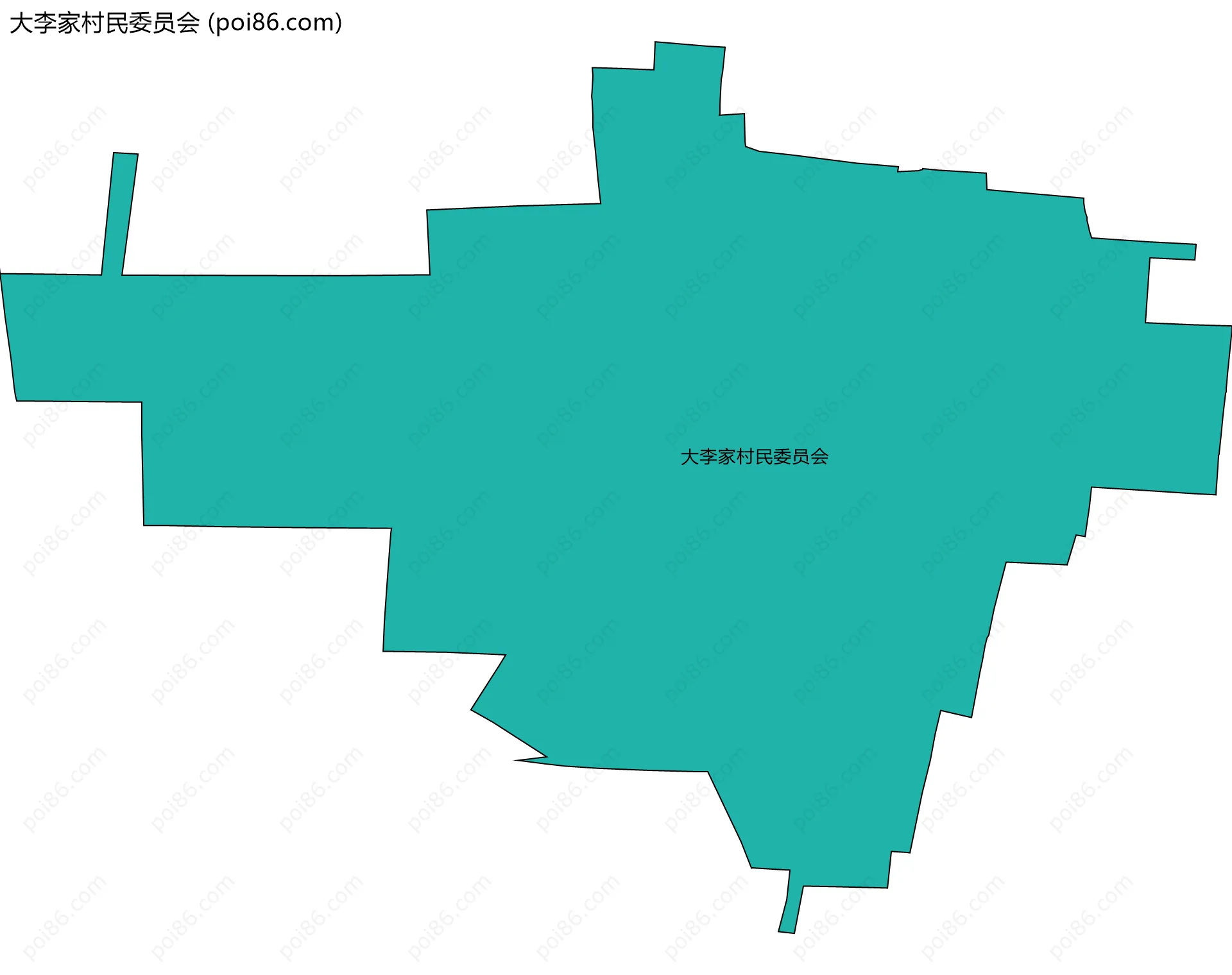 大李家村民委员会边界地图