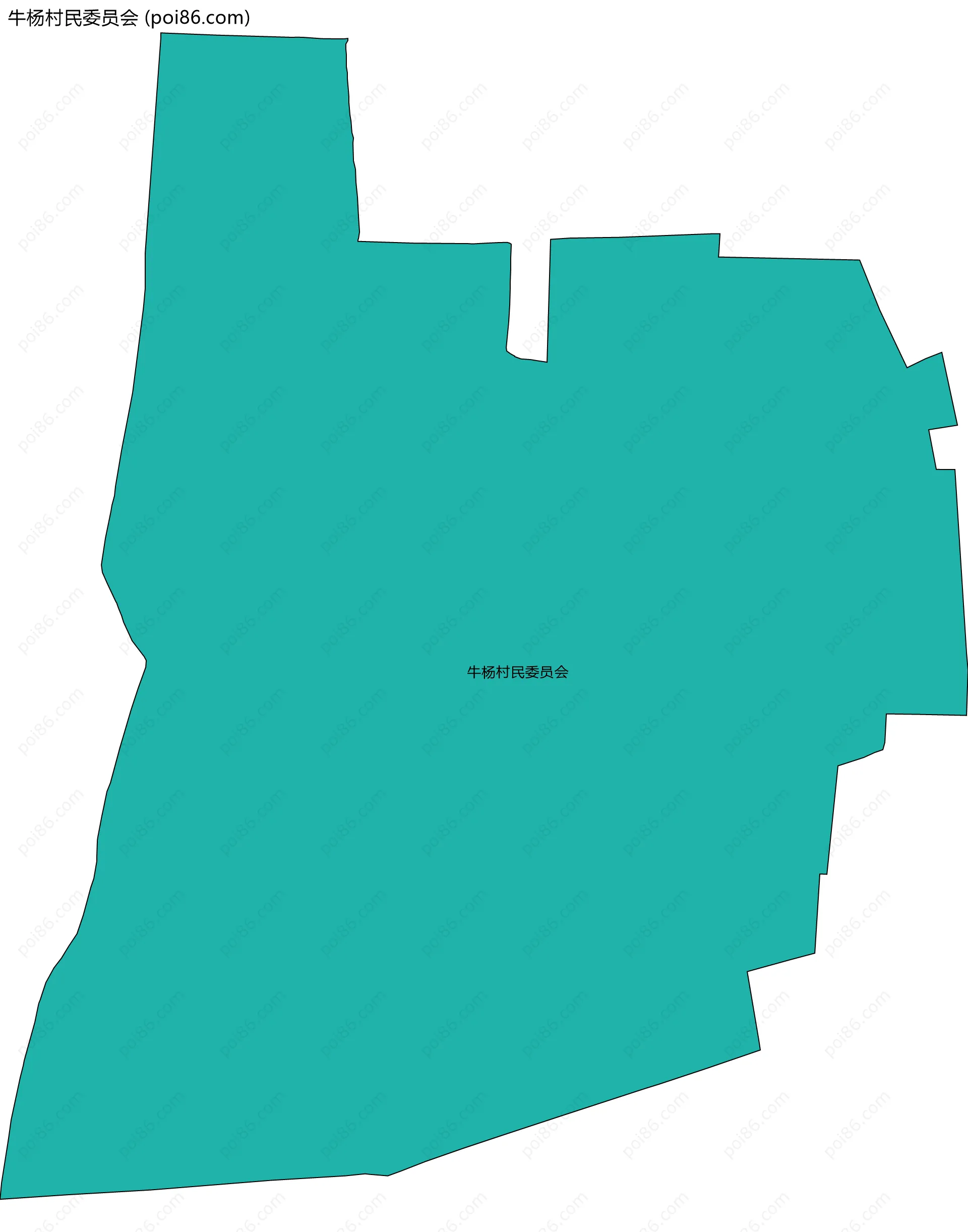 牛杨村民委员会边界地图