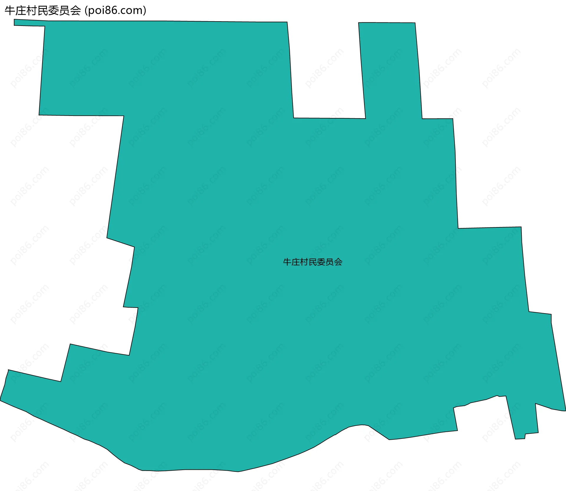 牛庄村民委员会边界地图