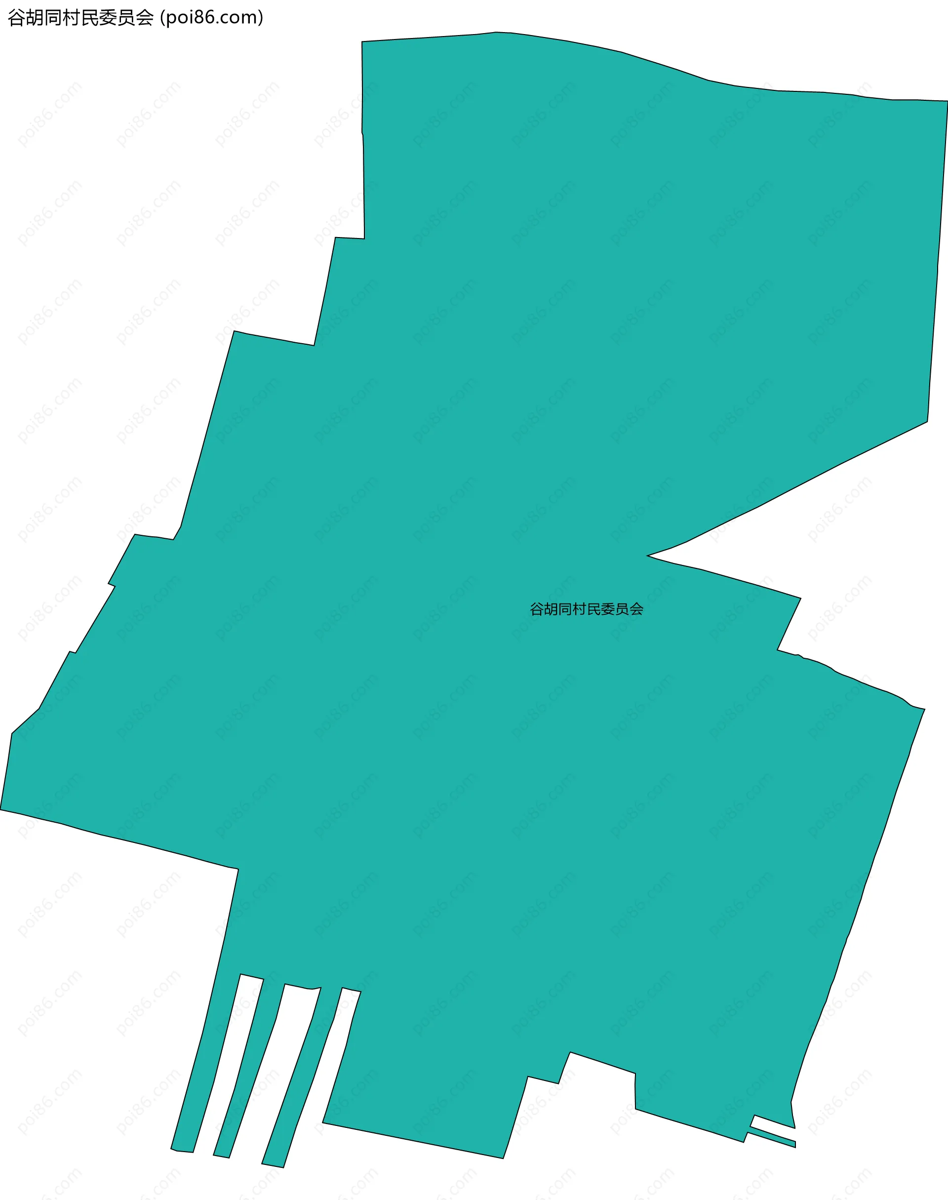 谷胡同村民委员会边界地图