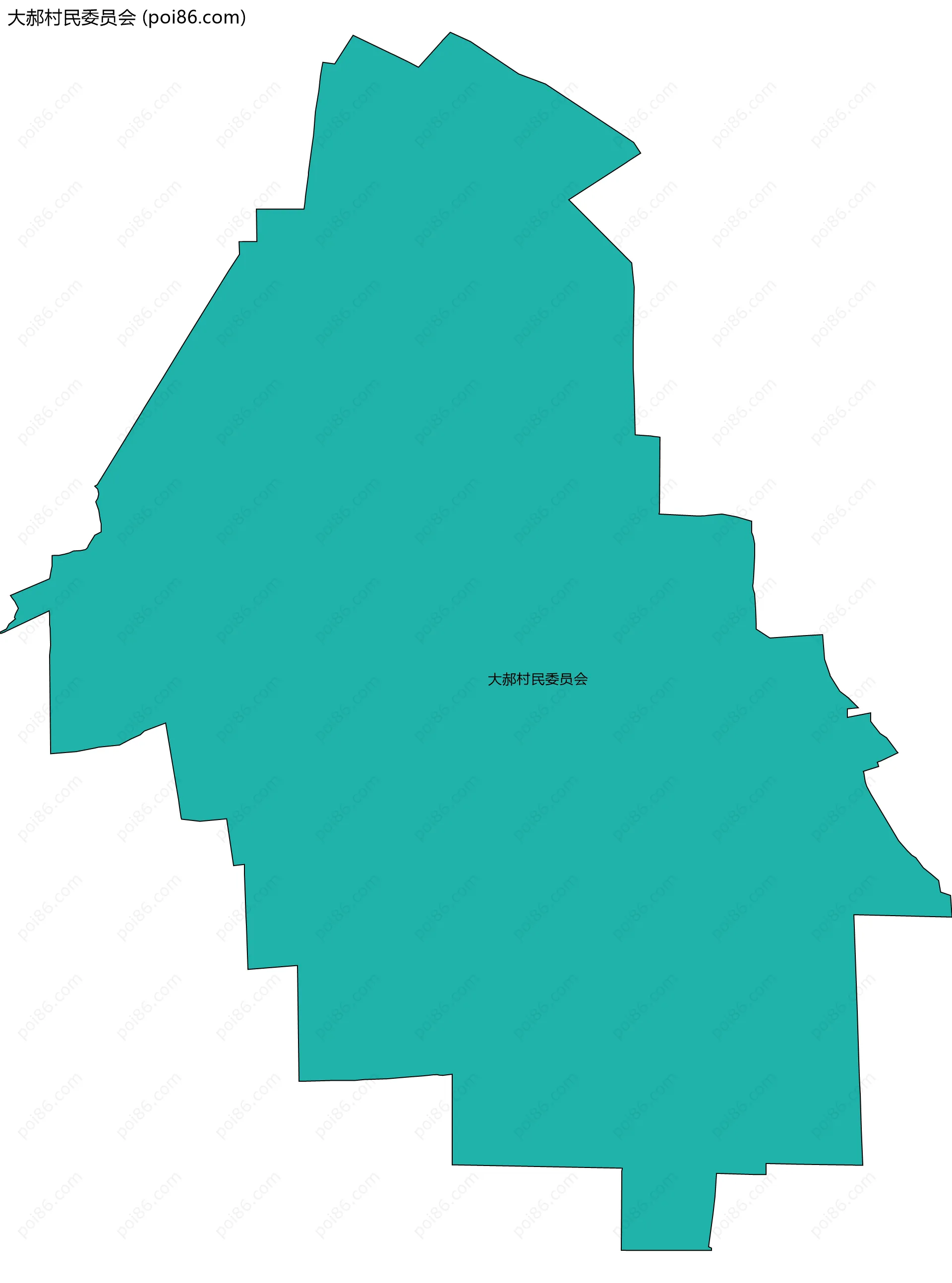 大郝村民委员会边界地图