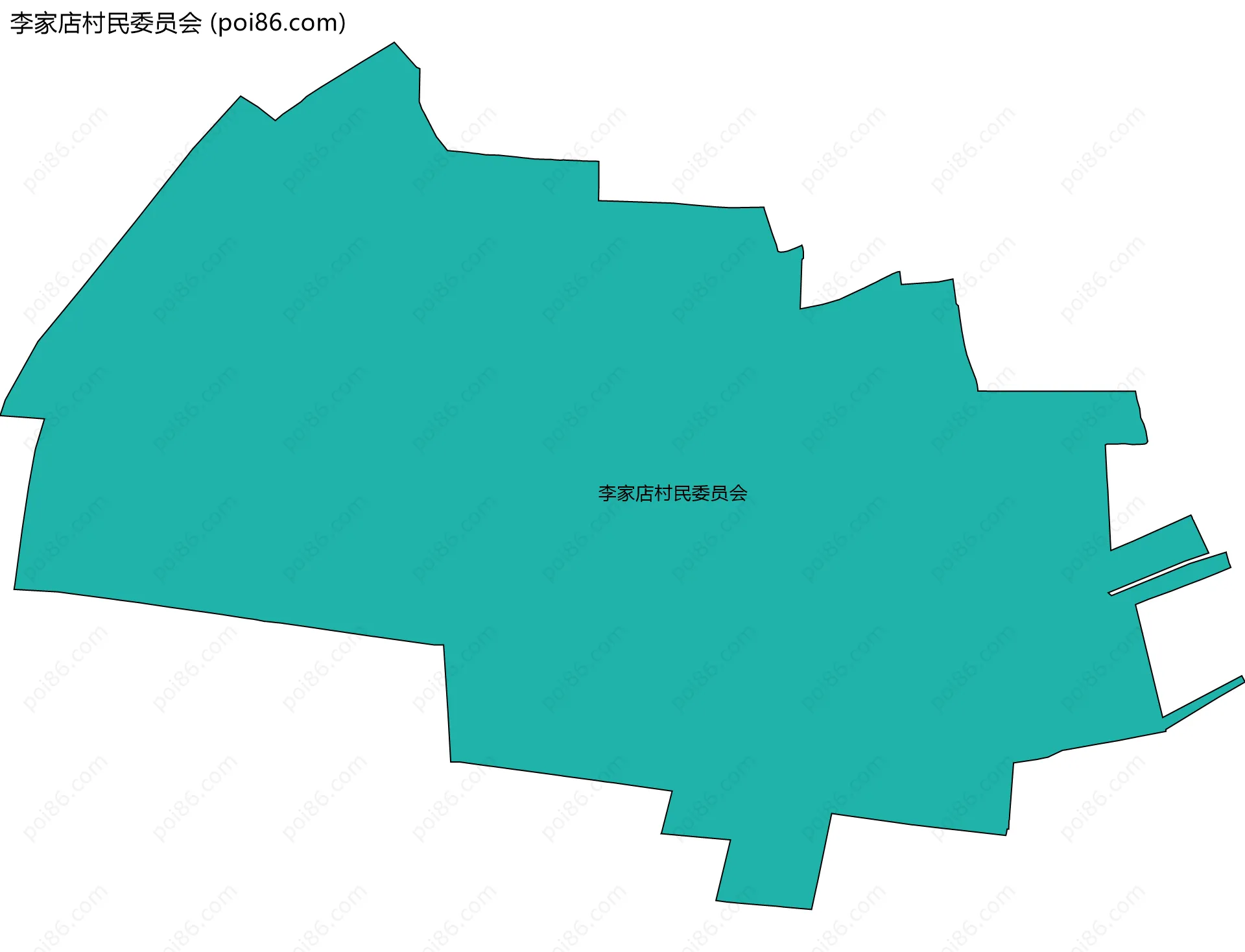李家店村民委员会边界地图