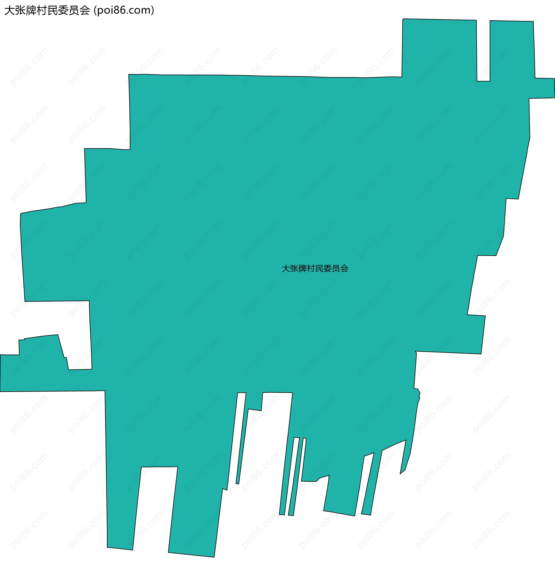 大张牌村民委员会边界地图