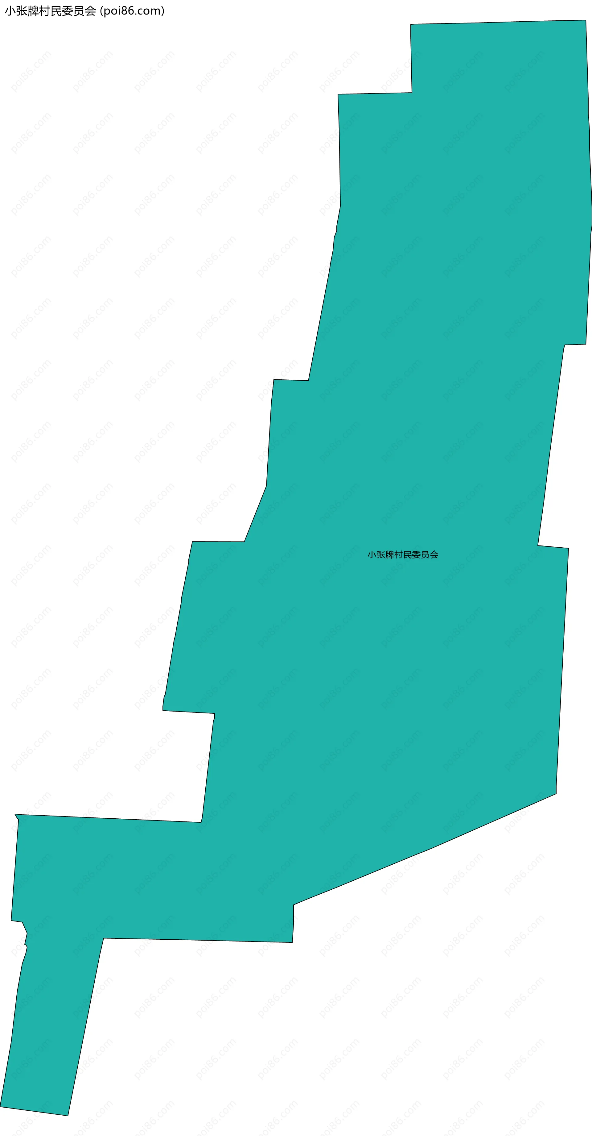 小张牌村民委员会边界地图