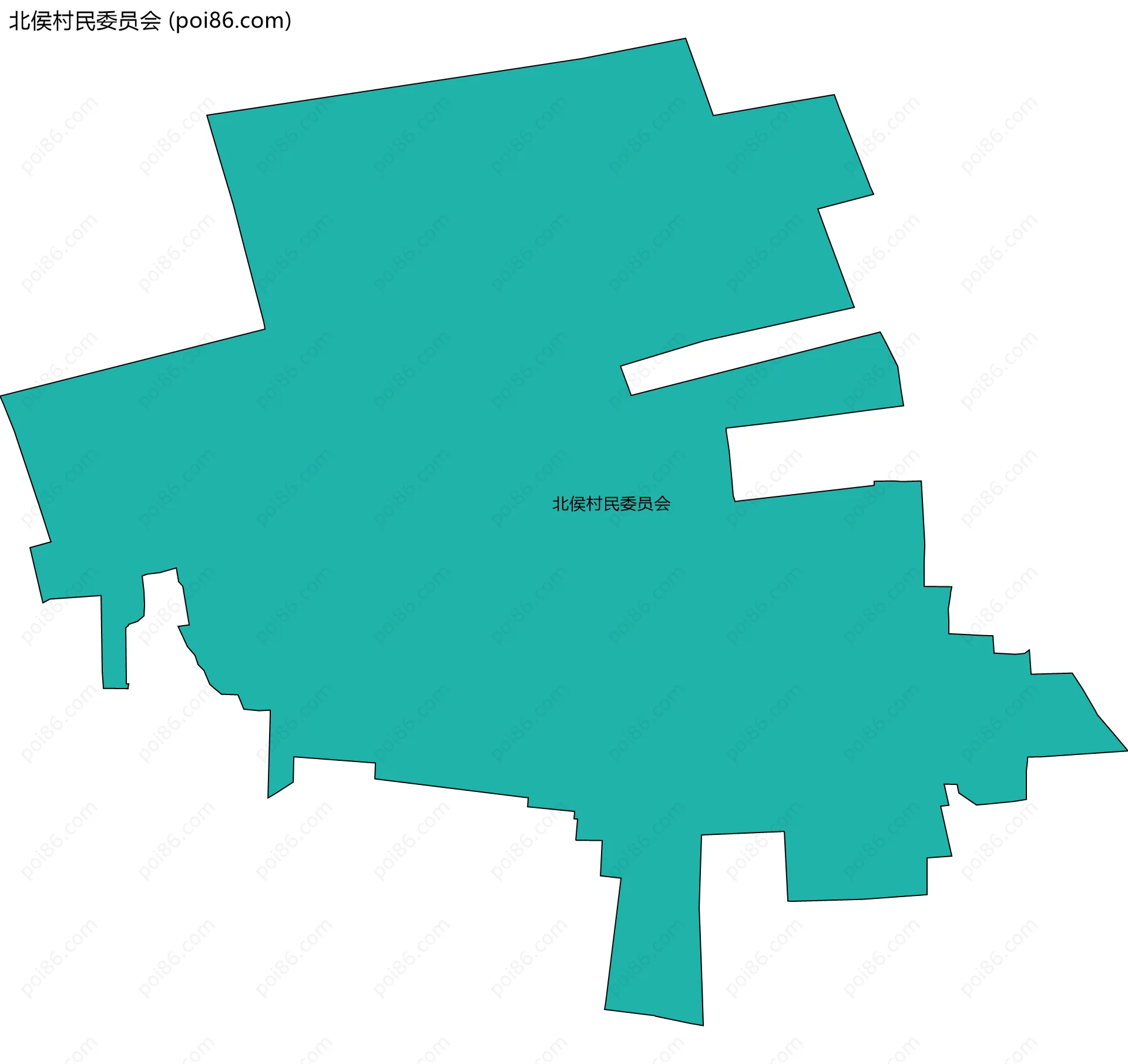 北侯村民委员会边界地图