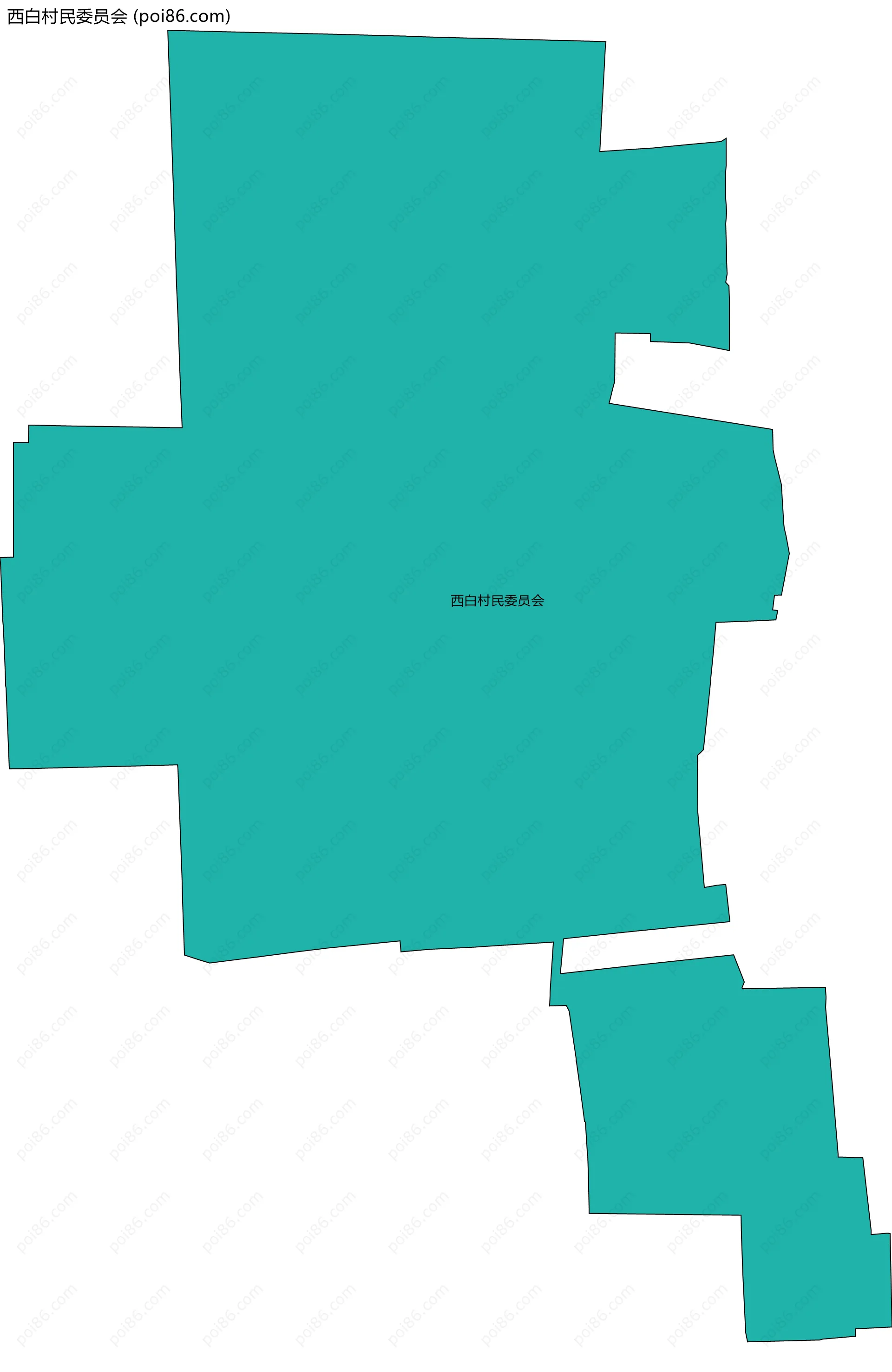 西白村民委员会边界地图