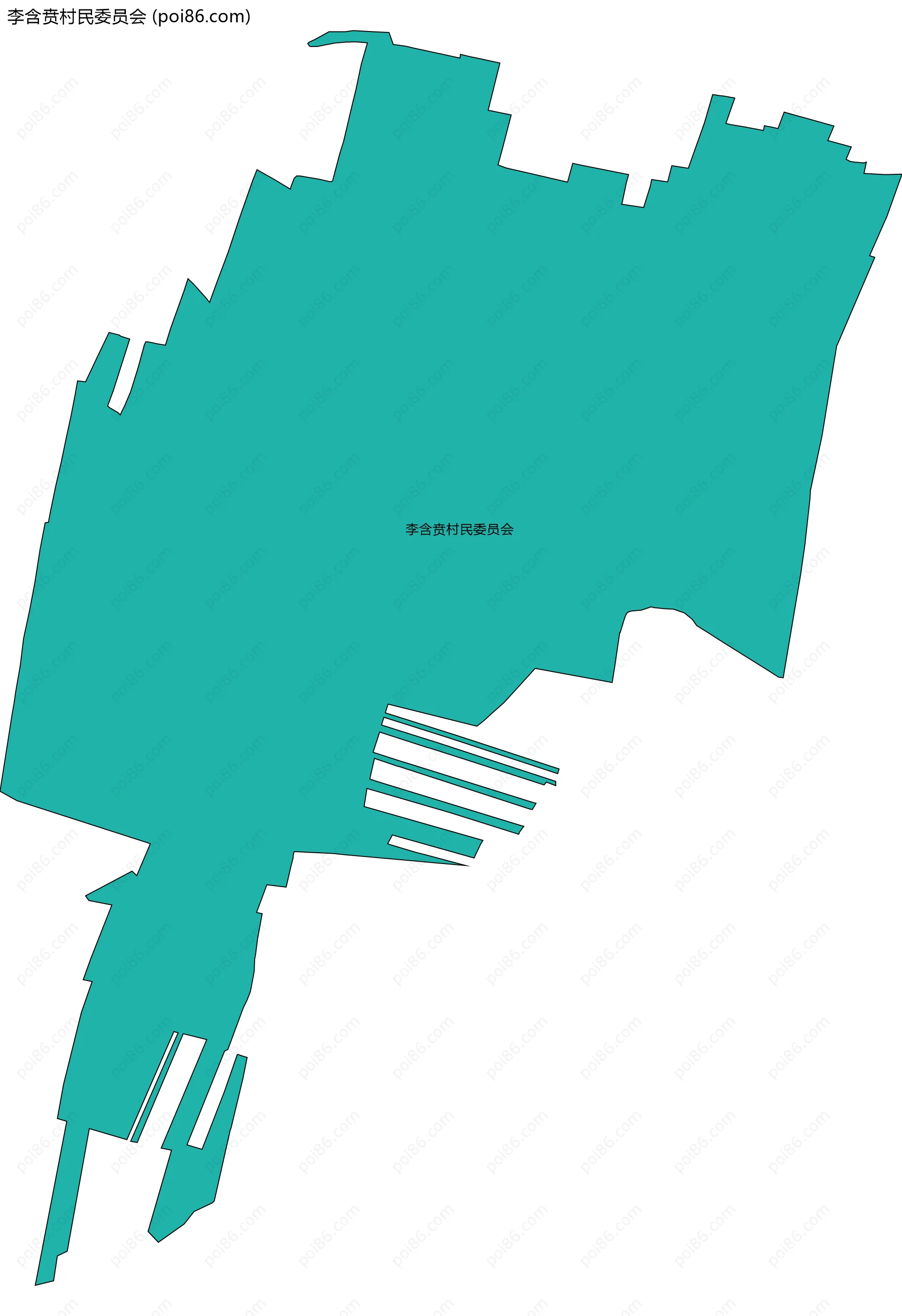李含贲村民委员会边界地图