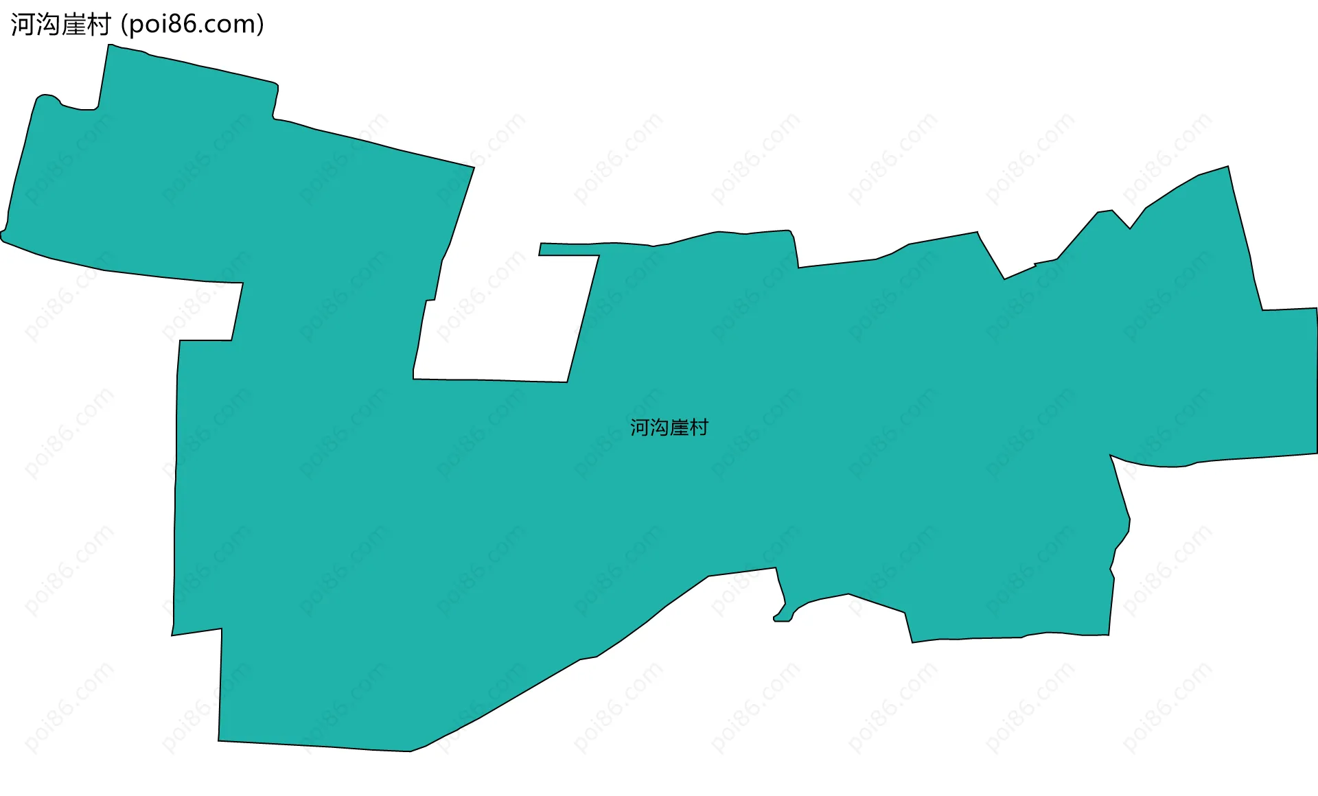 河沟崖村边界地图