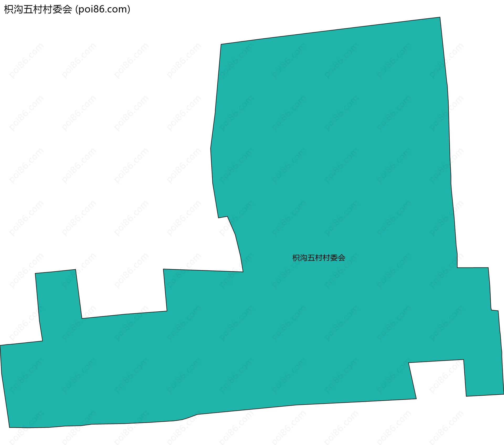 枳沟五村村委会边界地图