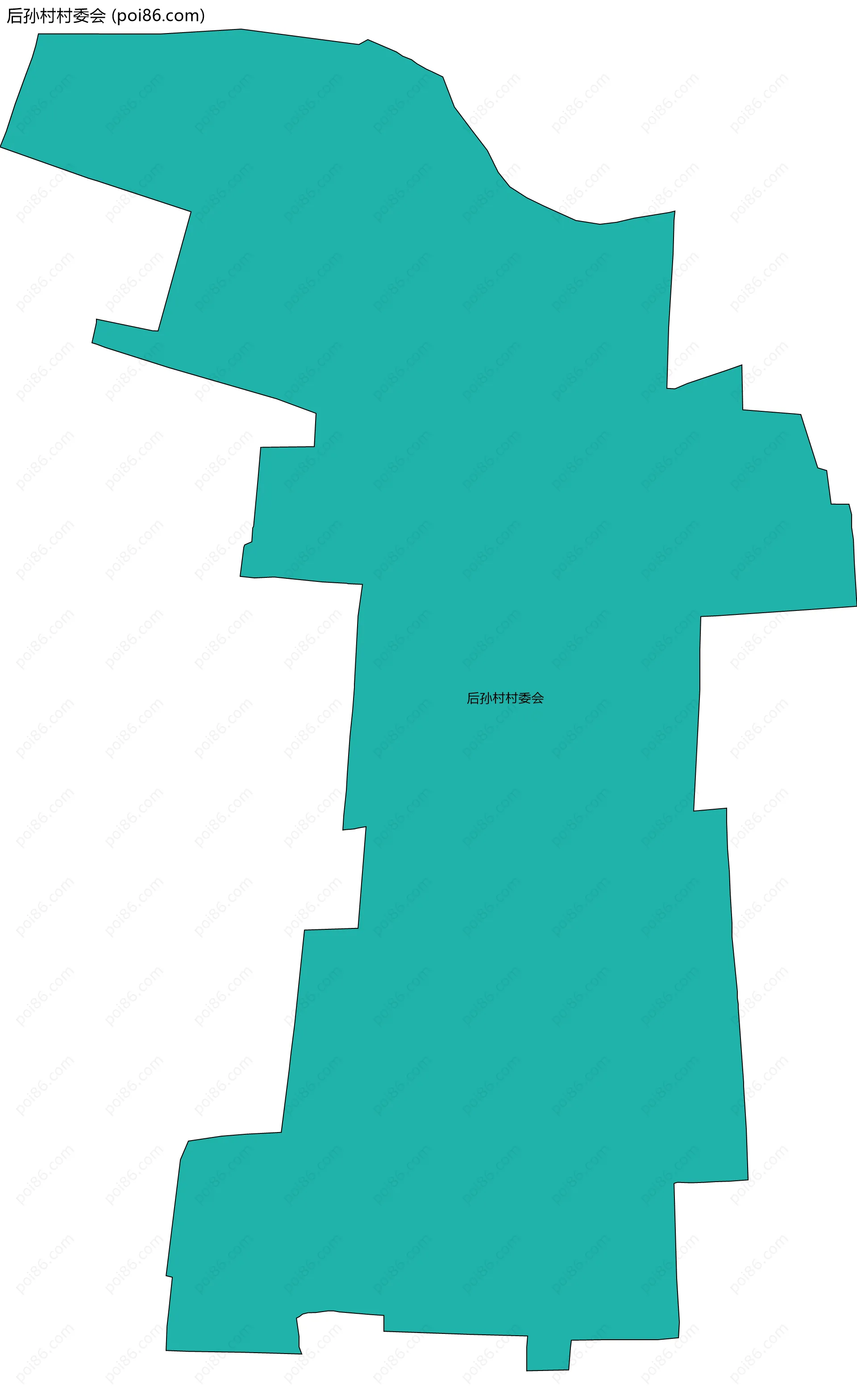 后孙村村委会边界地图