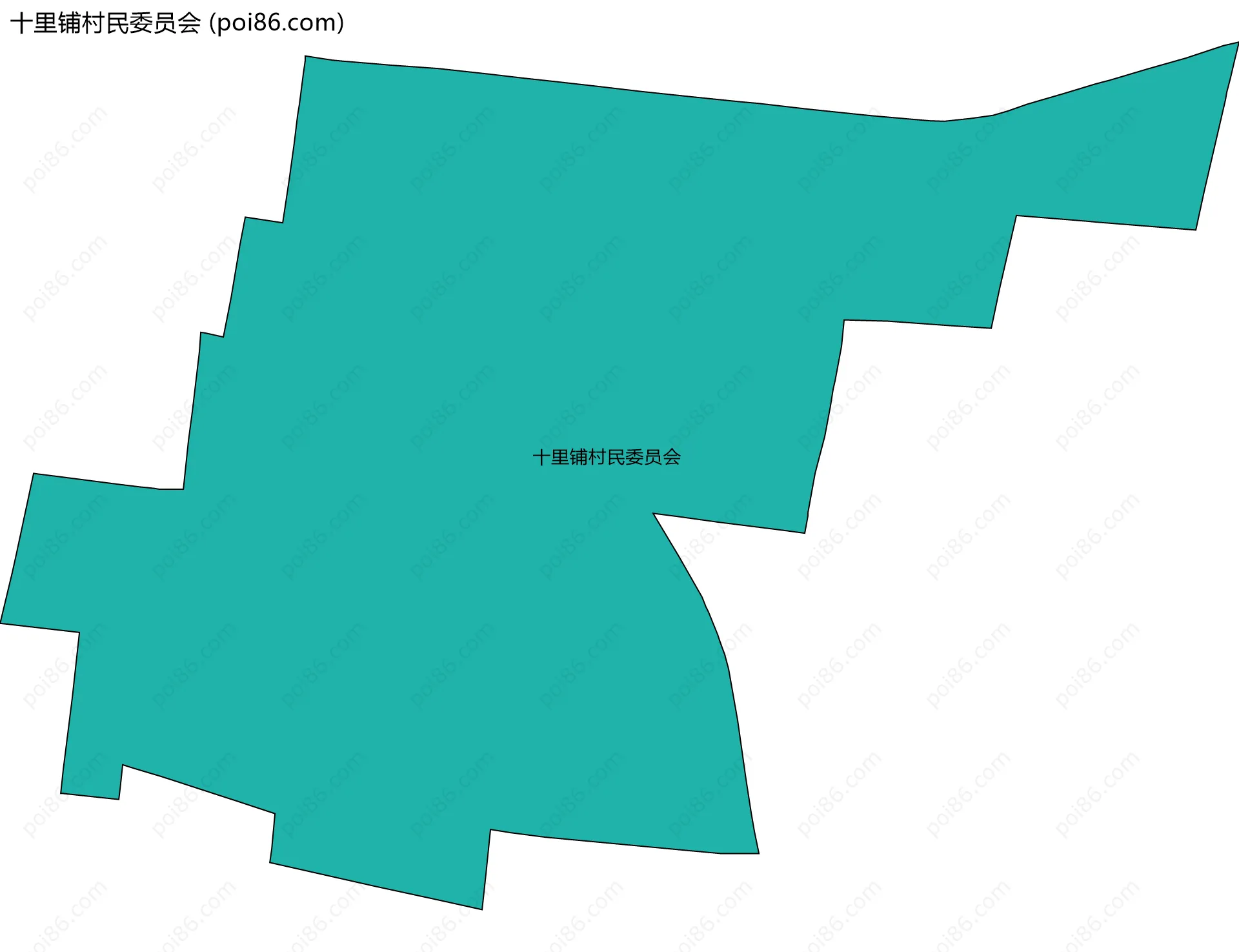 十里铺村民委员会边界地图