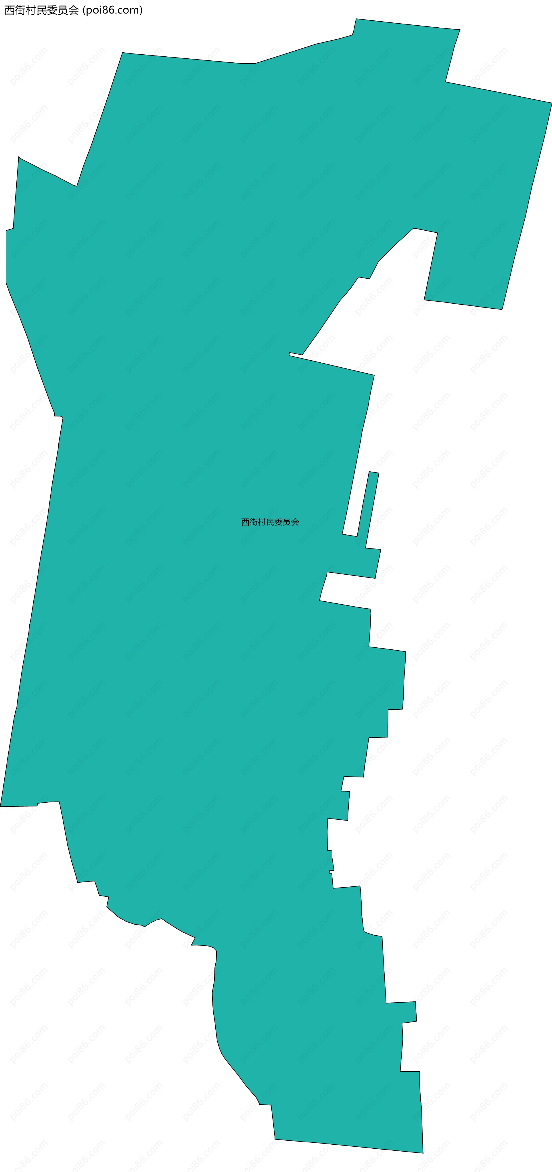 西街村民委员会边界地图