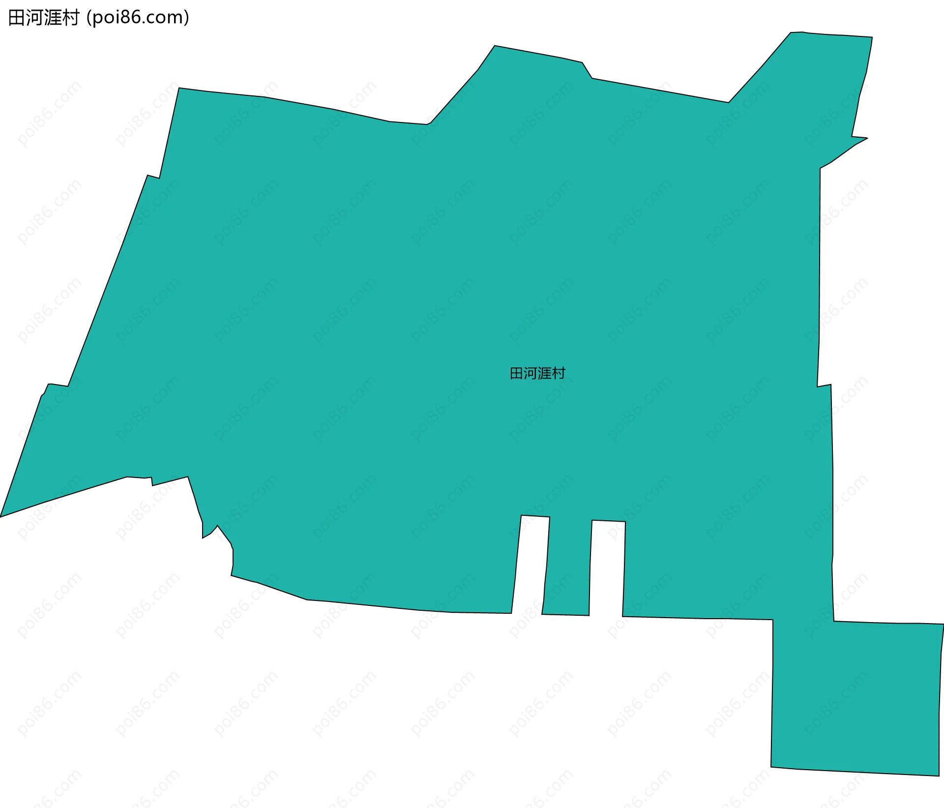 田河涯村边界地图