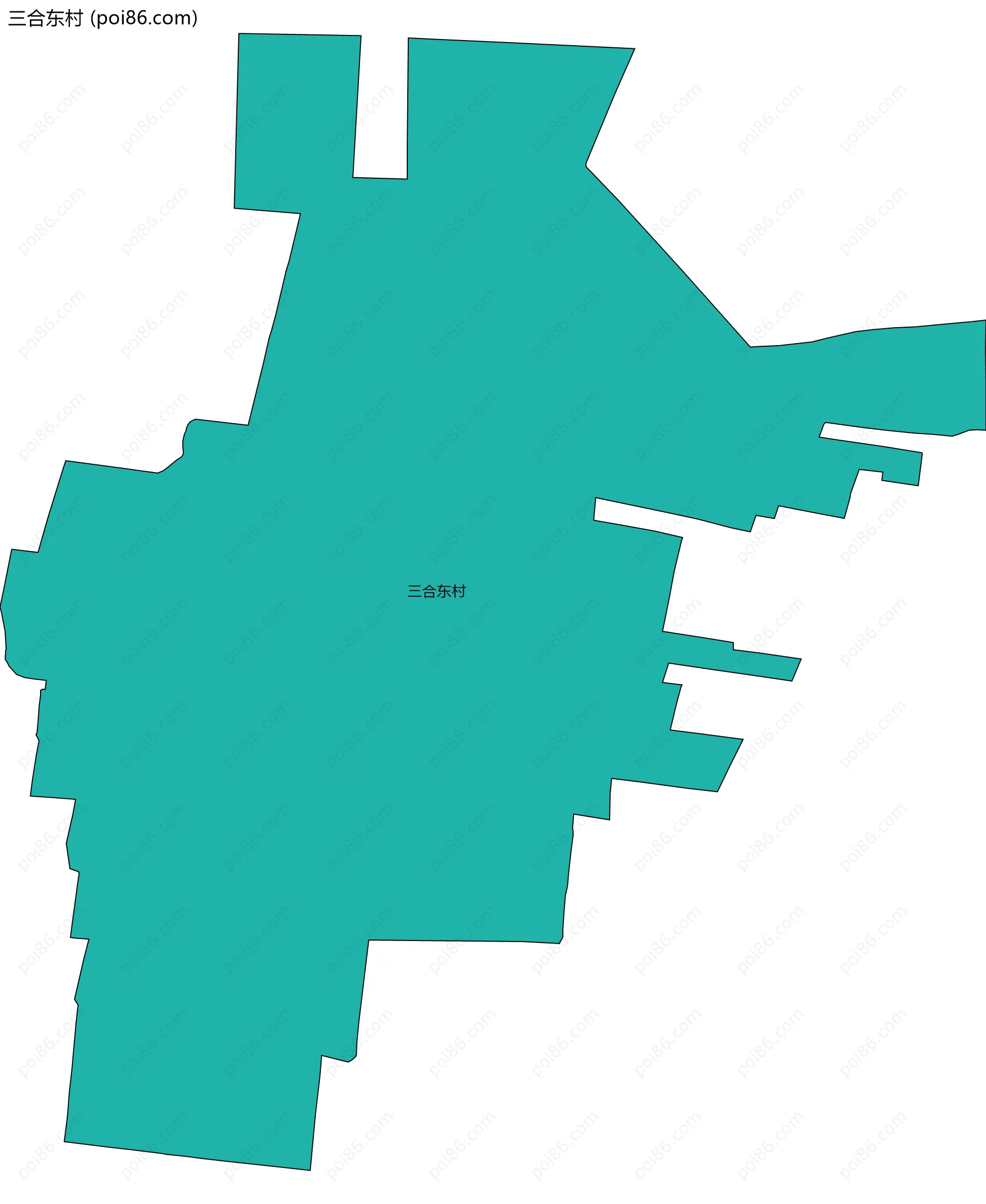 三合东村边界地图