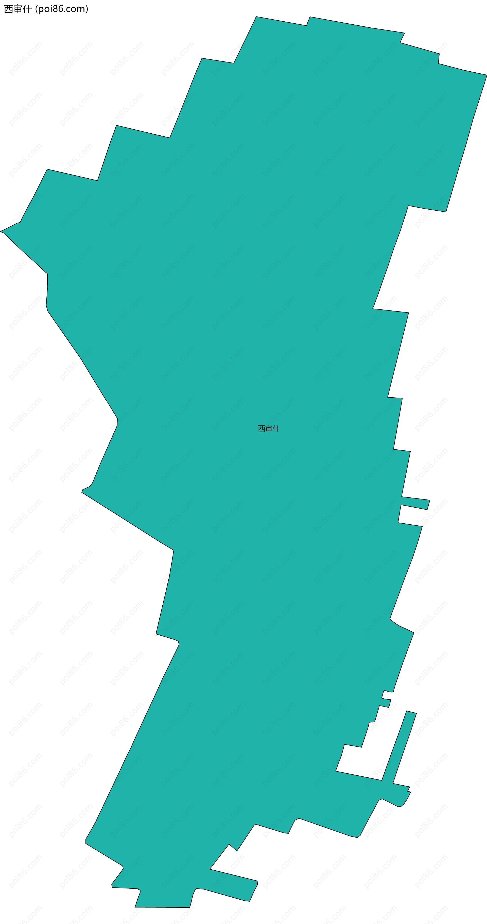 西审什边界地图