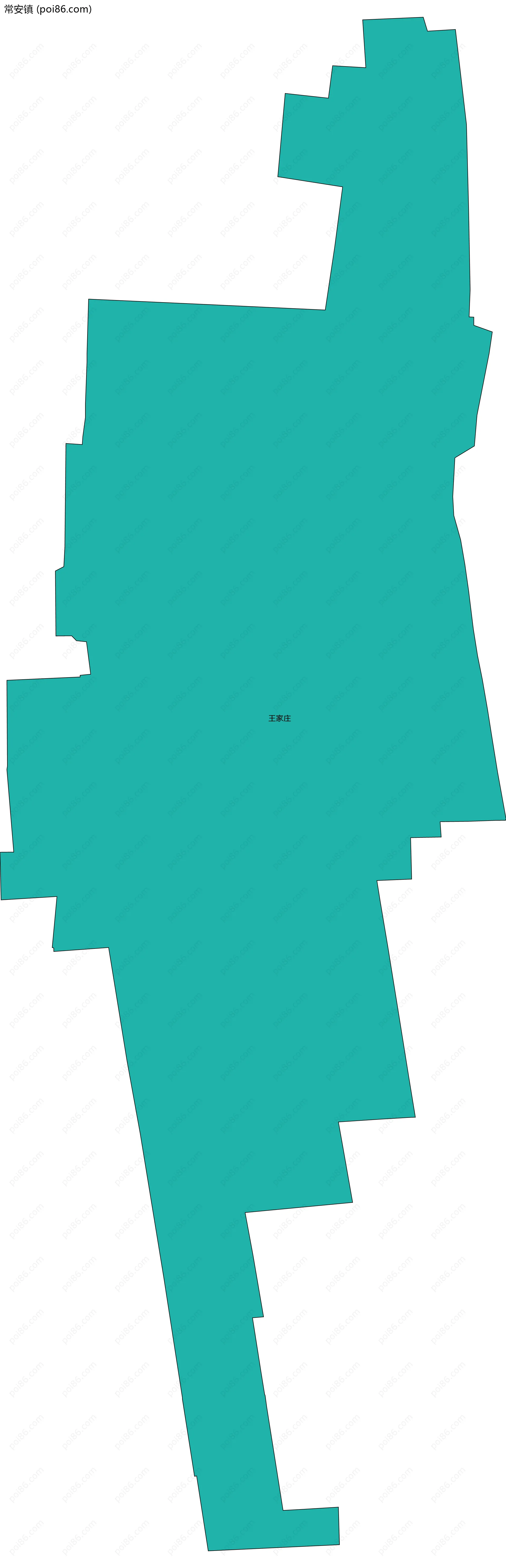 常安镇边界地图(五级行政区划)
