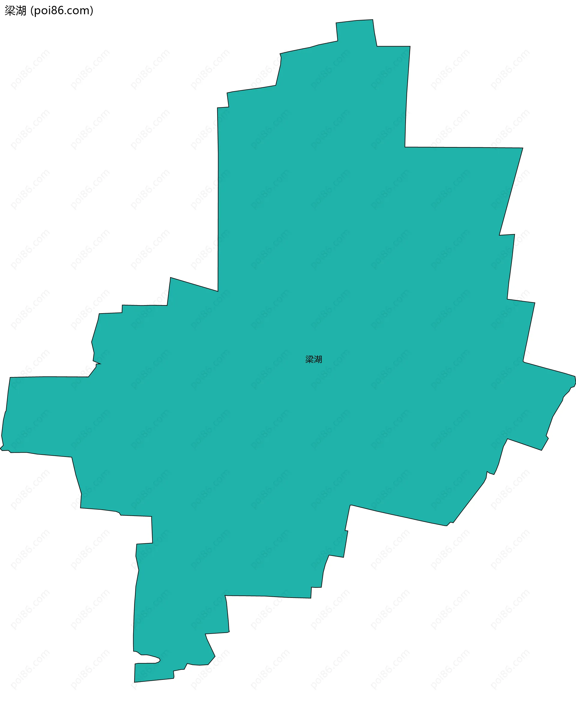 梁湖边界地图