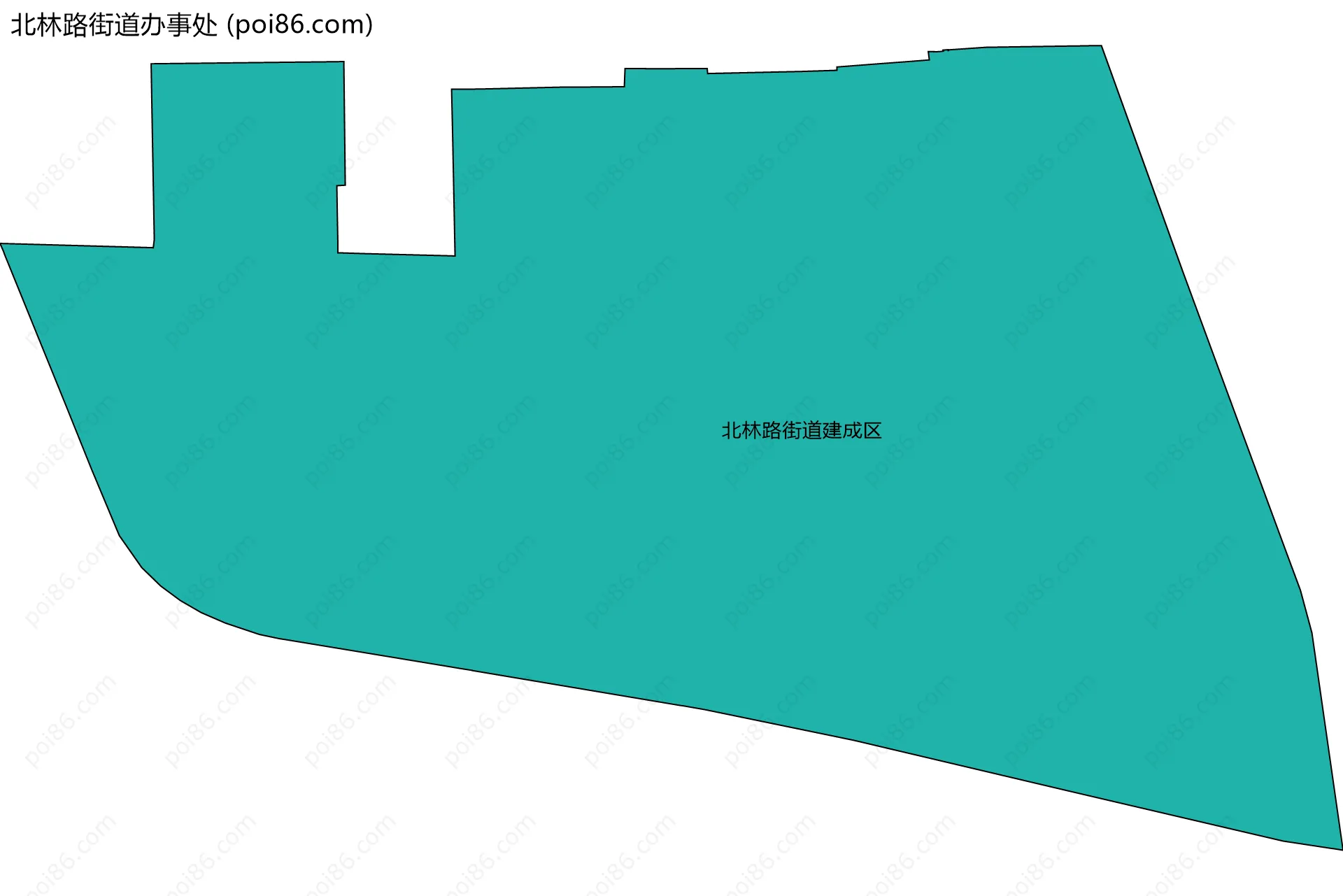 北林路街道办事处边界地图(五级行政区划)