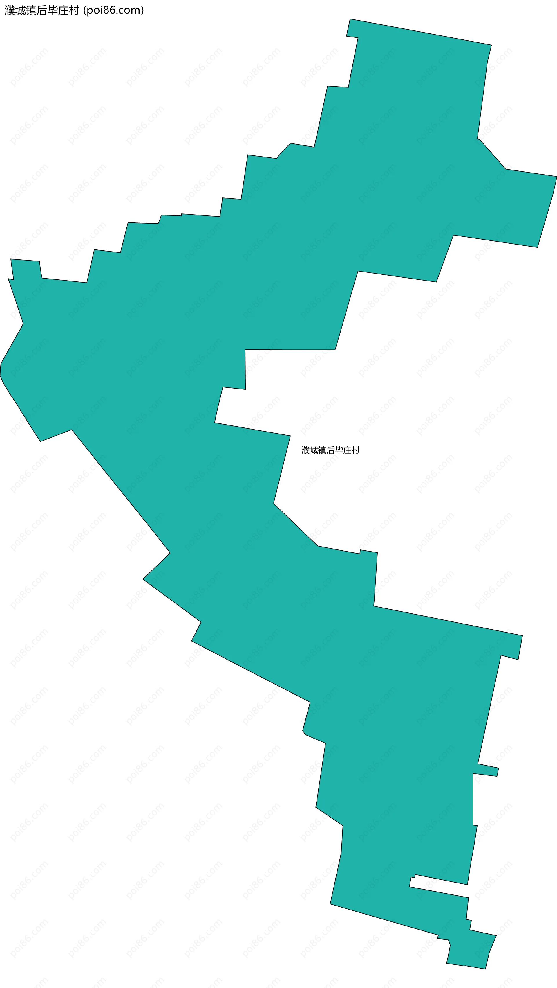 濮城镇后毕庄村边界地图
