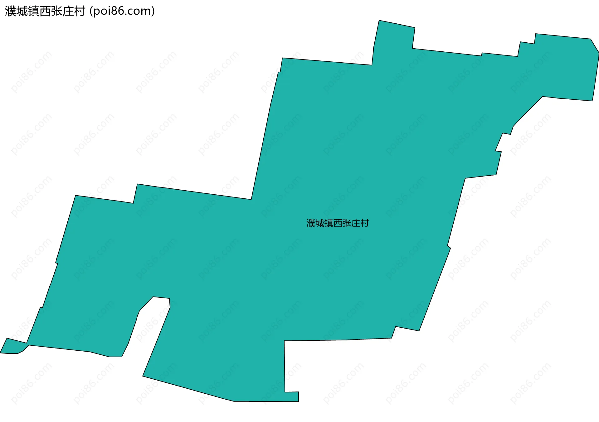 濮城镇西张庄村边界地图