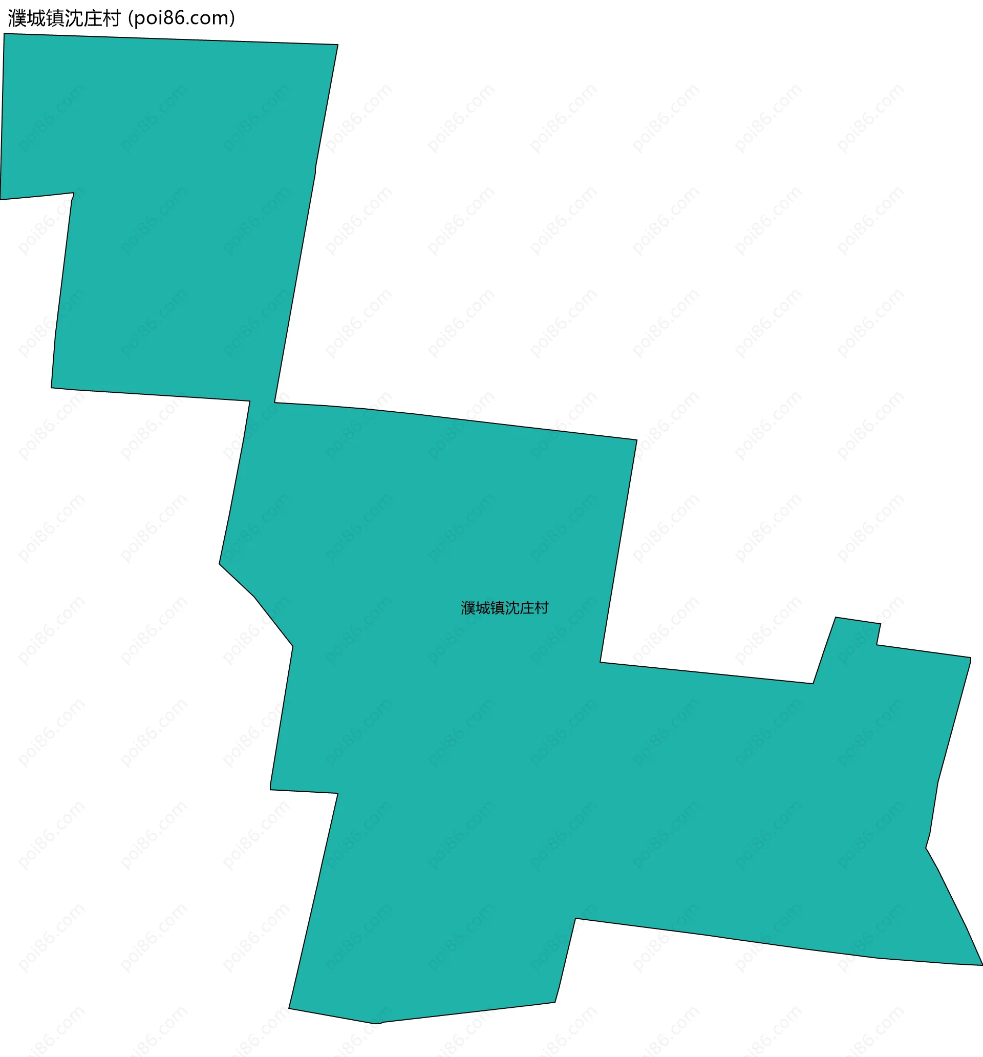 濮城镇沈庄村边界地图