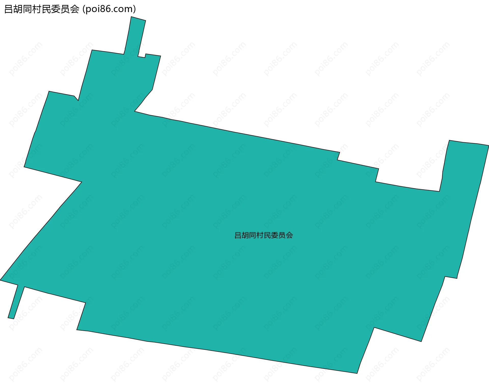吕胡同村民委员会边界地图