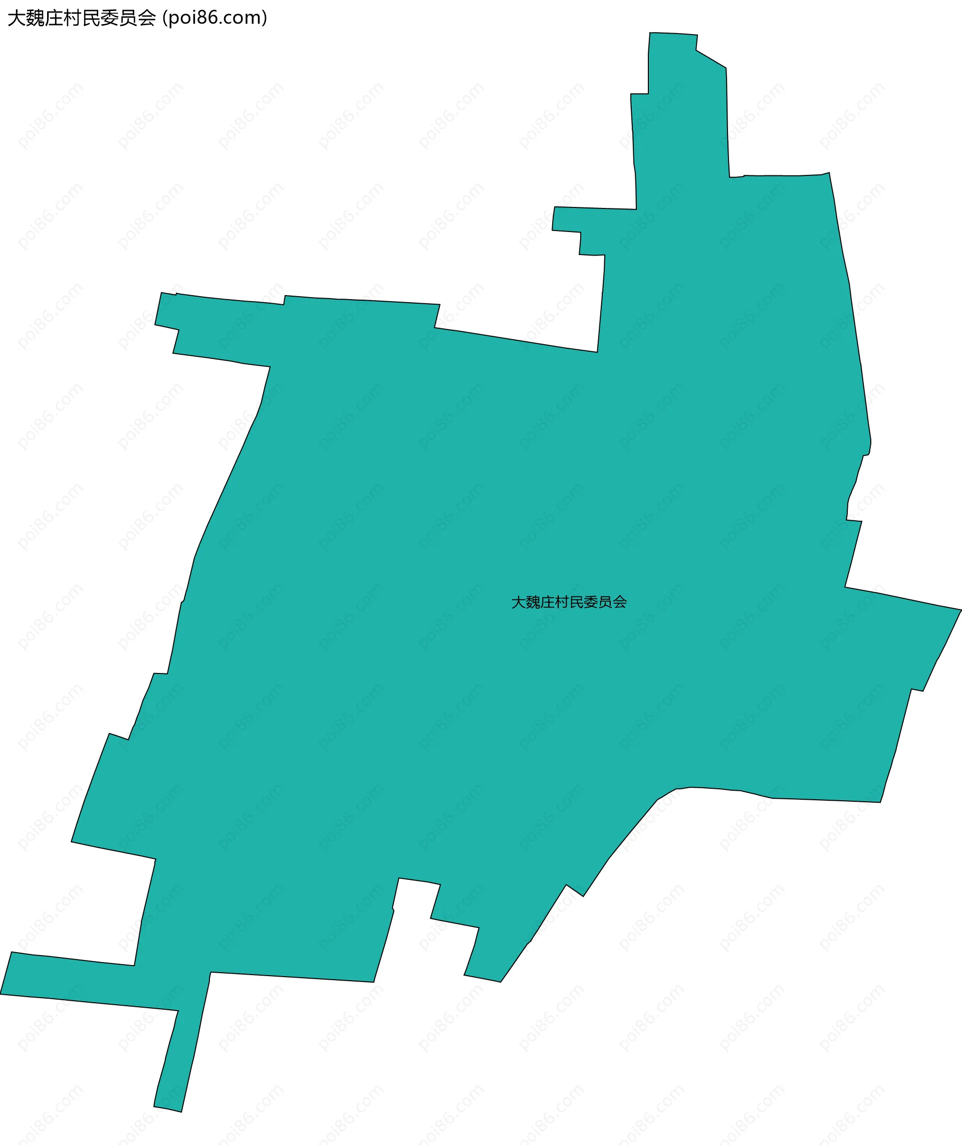 大魏庄村民委员会边界地图