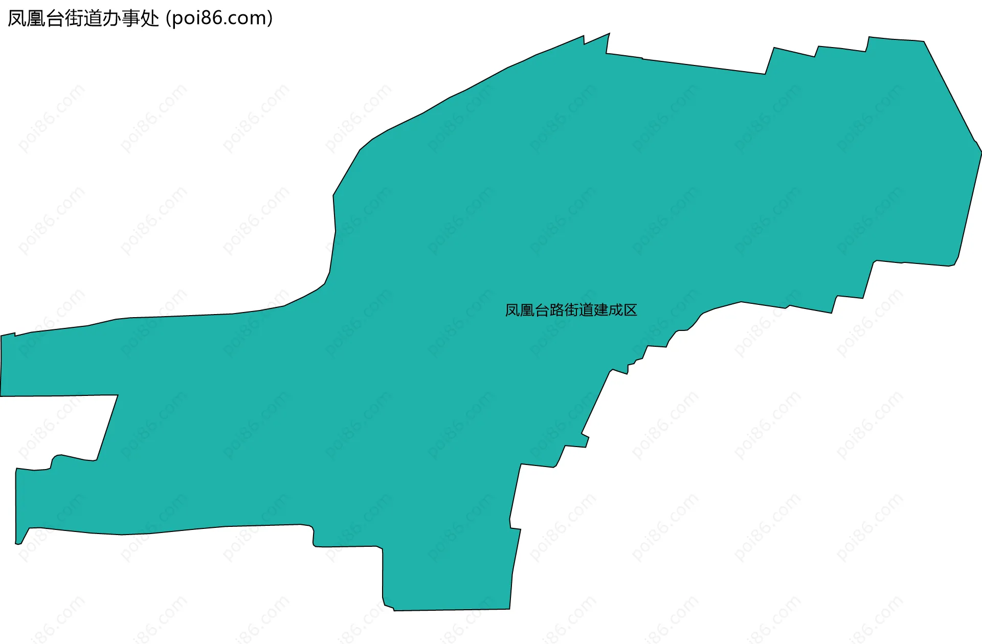 凤凰台街道办事处边界地图(五级行政区划)