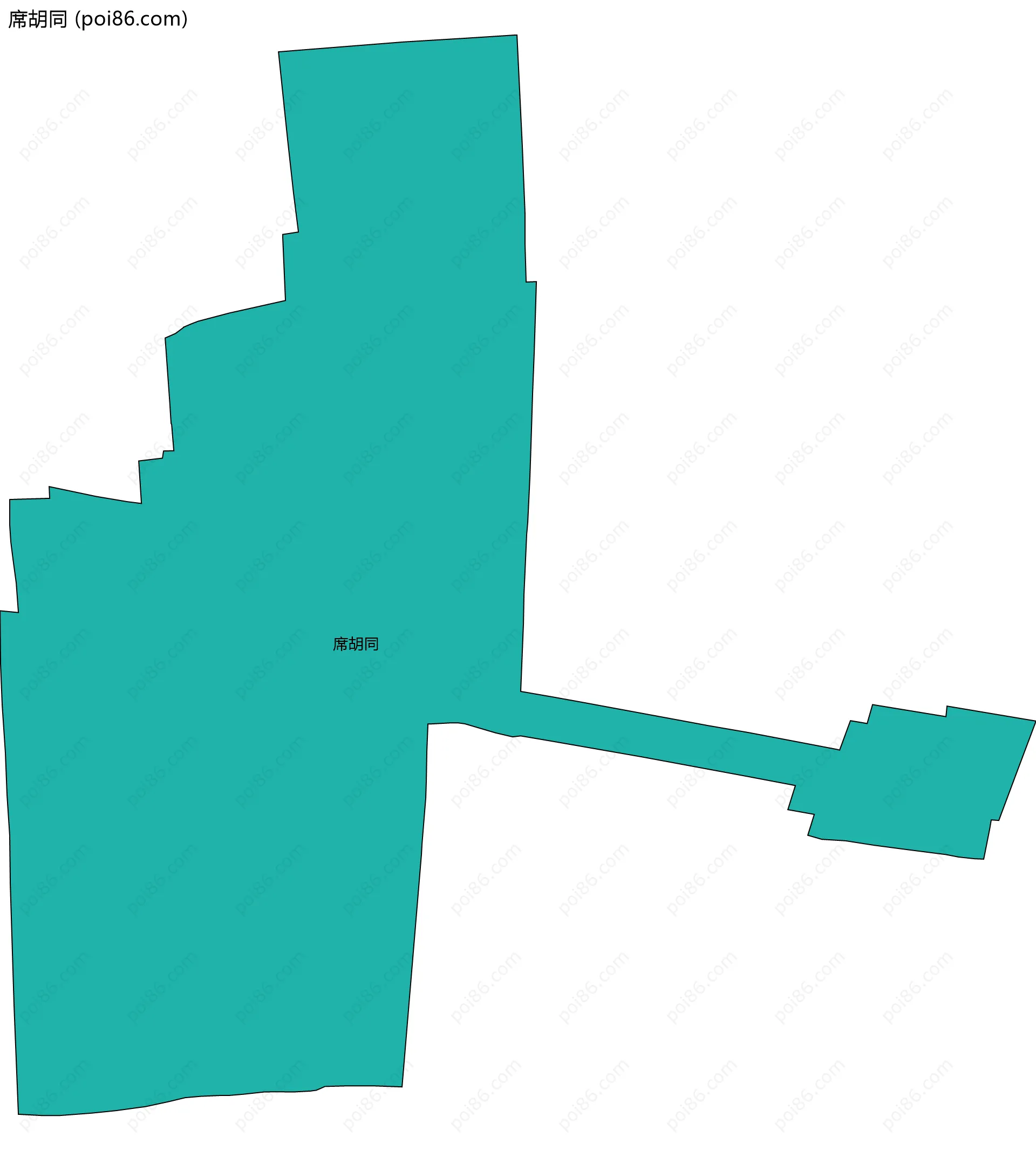 席胡同边界地图