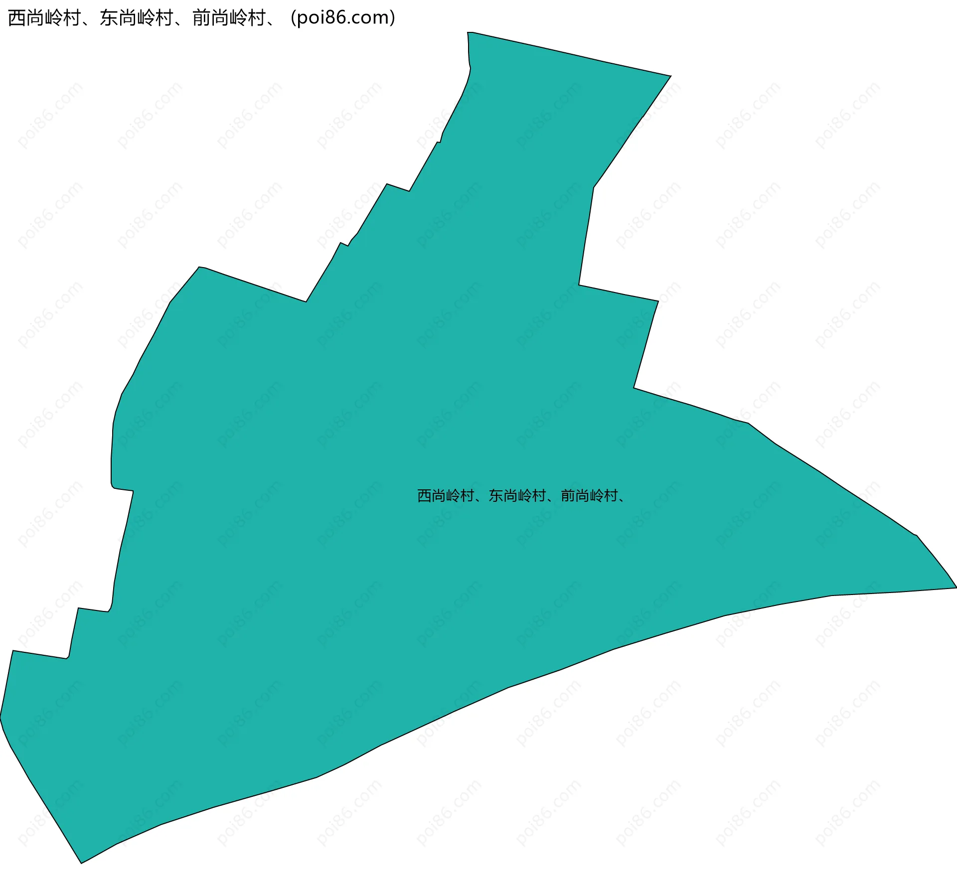 西尚岭村、东尚岭村、前尚岭村、边界地图