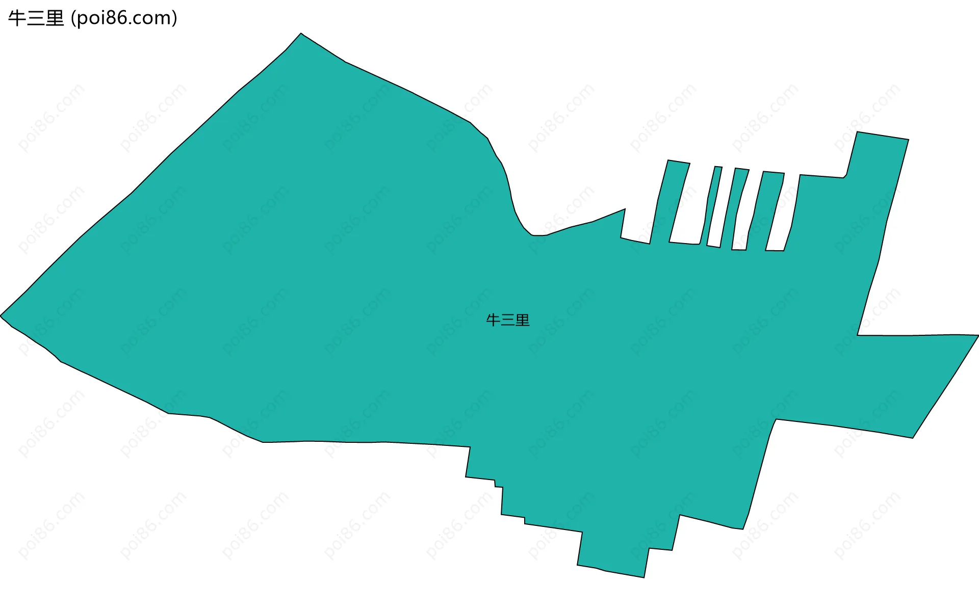 牛三里边界地图