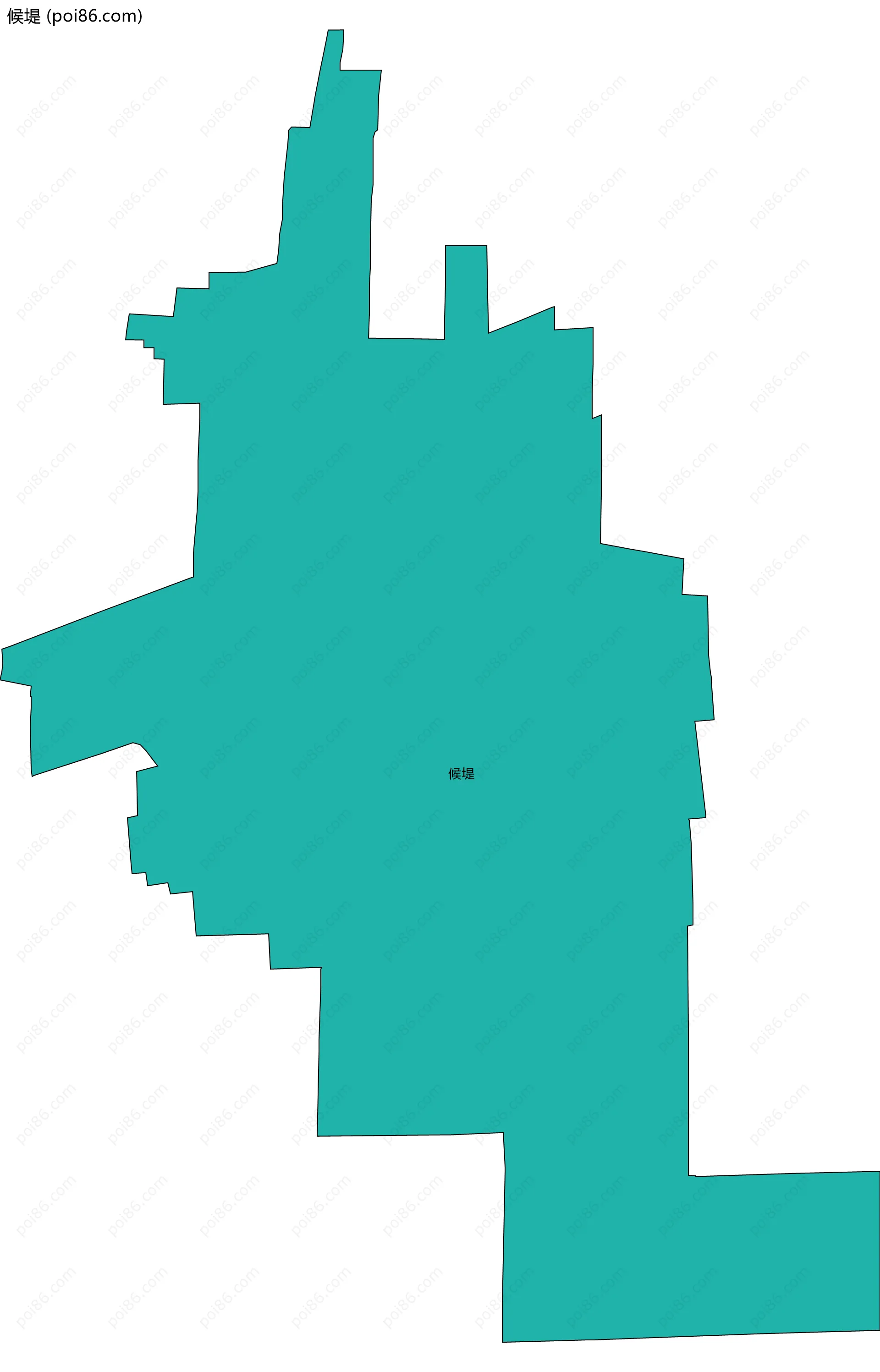 候堤边界地图