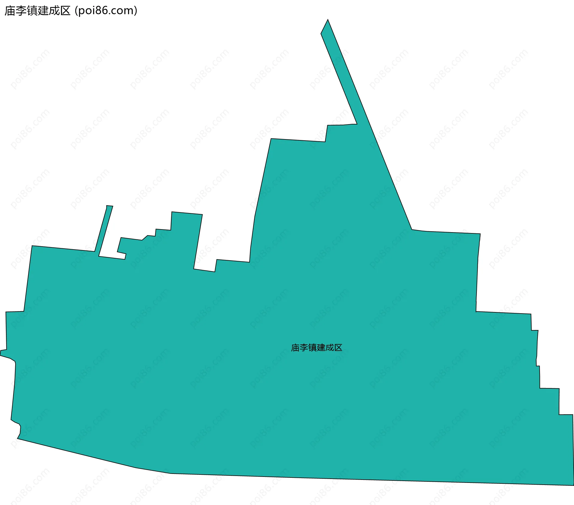 庙李镇建成区边界地图